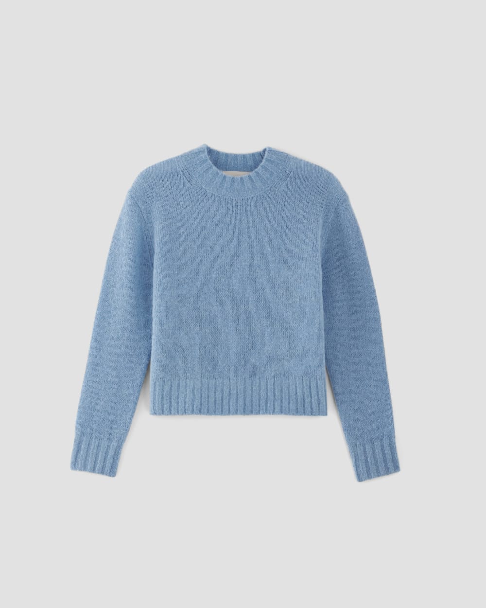 The Alpaca Cropped Crewneck Sweater Heritage Blue Everlane