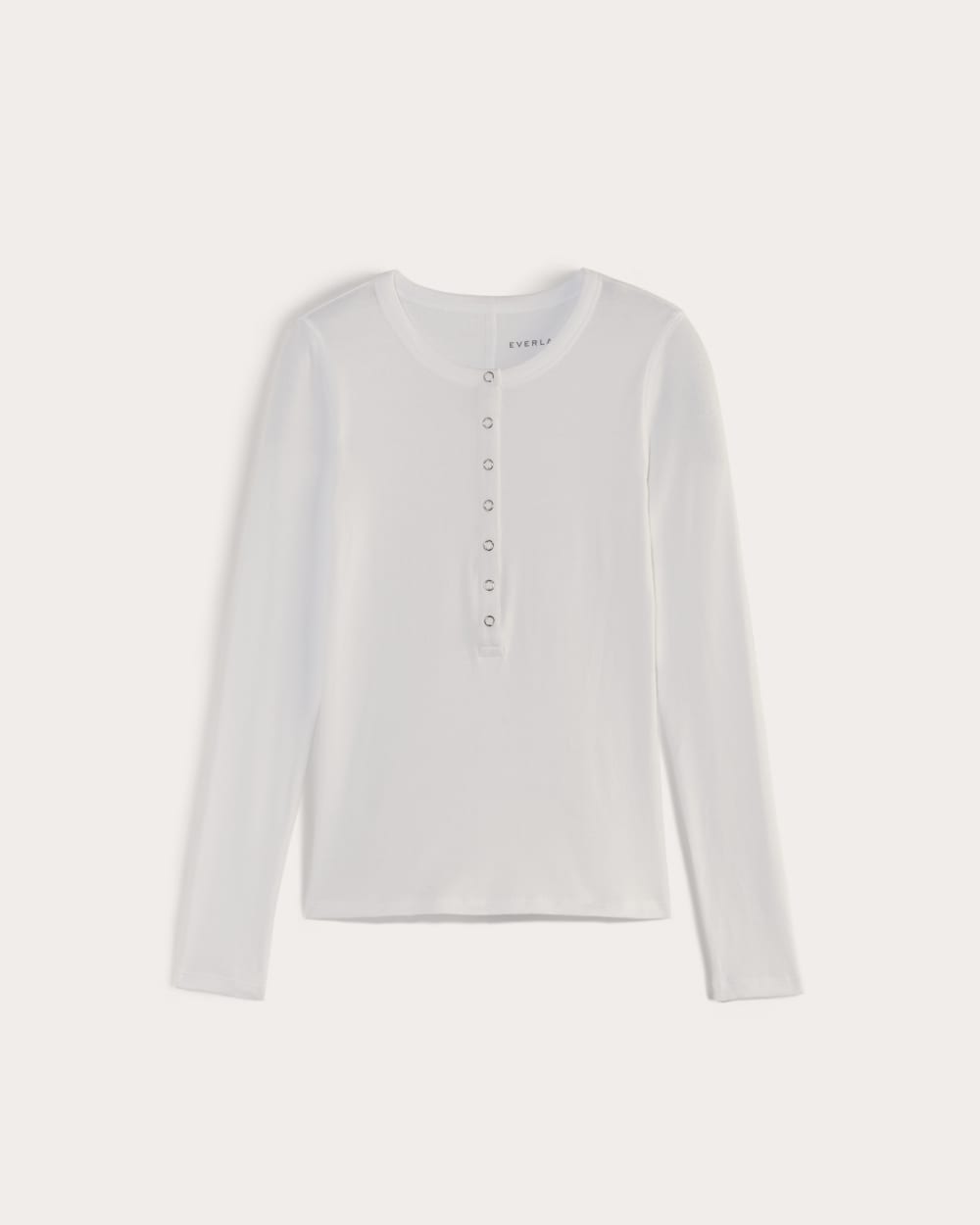 [IN SILENCE] RIB HENLEY NECK LONG SLEEVE ☆送料込☆ Women's Ribbed Henley Neck Long Sleeve Slim Casual Top - Halara