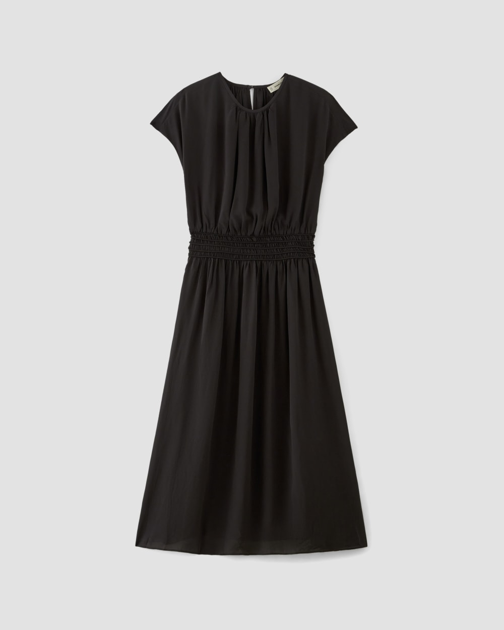 The Gathered Midi Dress Black – Everlane The Gathered Midi Dress Black – Everlane