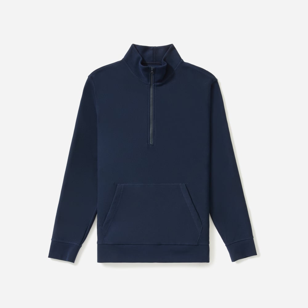 The Twill Half-Zip Sweatshirt Navy – Everlane