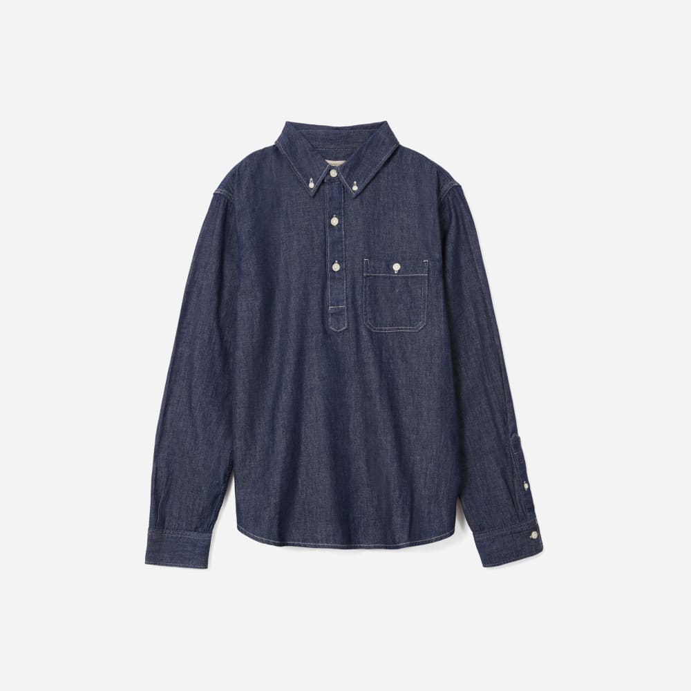 The Denim Popover Shirt Dark Indigo Everlane