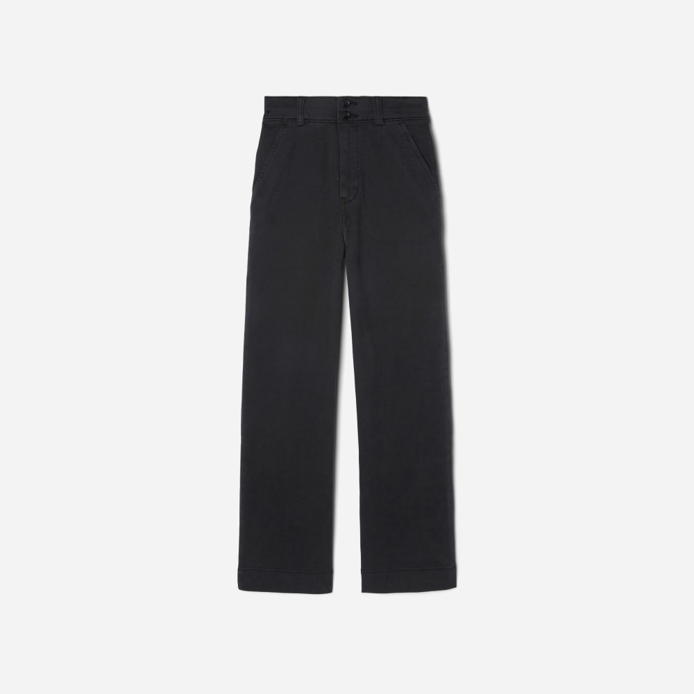 Overly Straight Wide Leg Cotton Ankle Length Pants