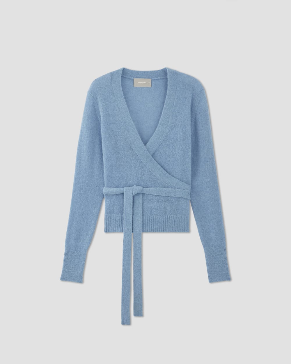 The Alpaca Wrap Sweater Heritage Blue Everlane