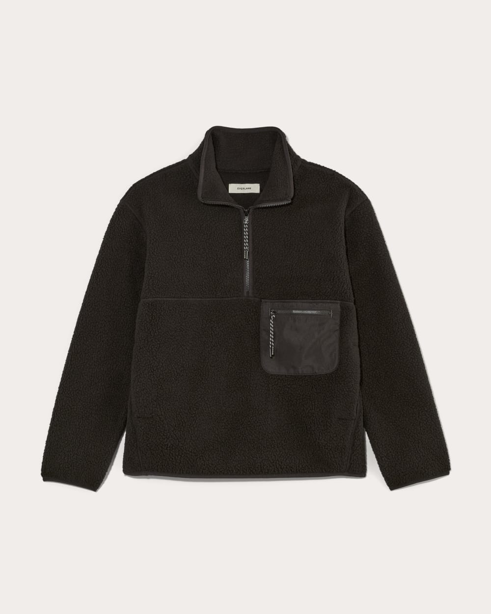The ReNew Fleece Oversized Half Zip Black Everlane