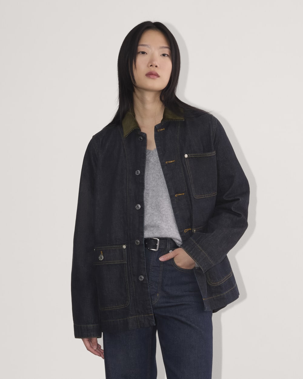 Everlane black denim jacket outlet