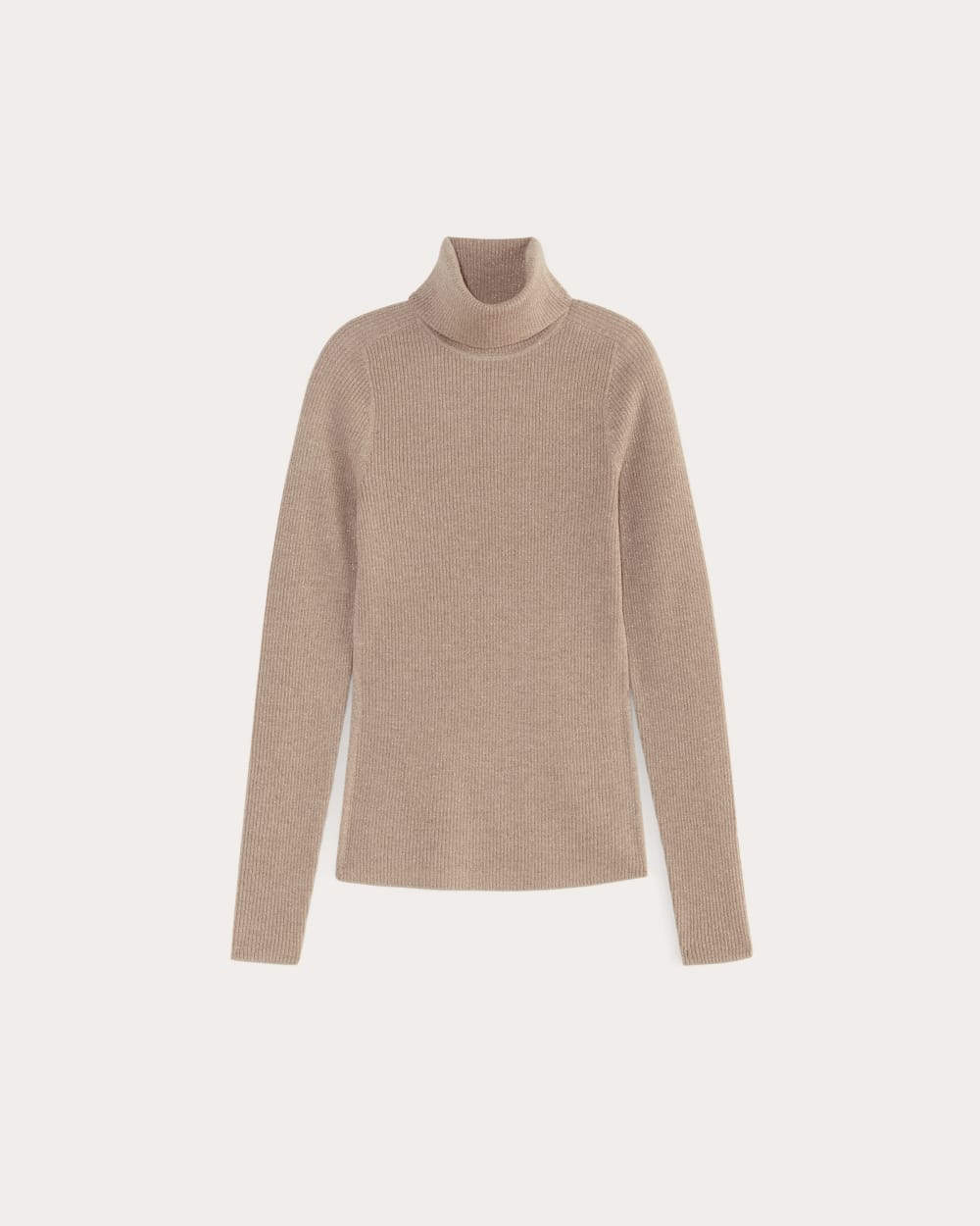 Everlane Women s Turtleneck in Lurex Merino Sweater in Rose Gold Size Large