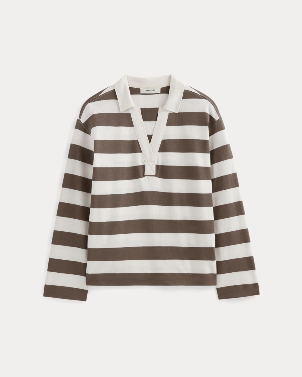 DEEP NECK WIDE RUGBY SHIRT グレー DEEP NECK WIDE RUGBY SHIRT グレー French Terry Cotton Wide