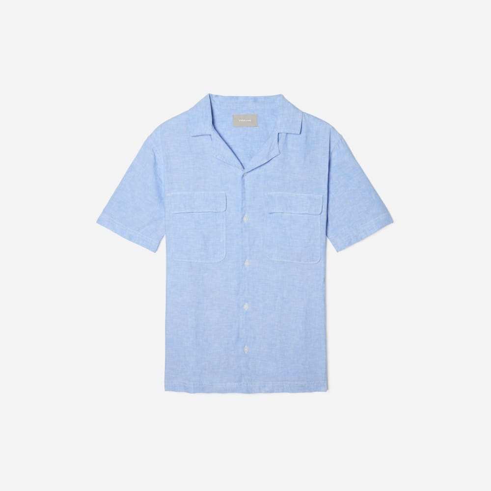 The Linen Camp Shirt Light Blue – Everlane