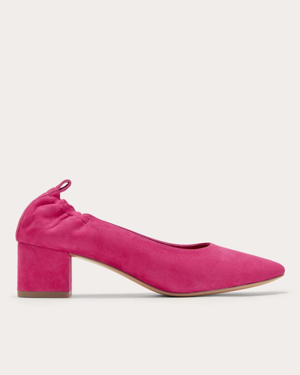 The Day Heel Red Currant Suede Everlane
