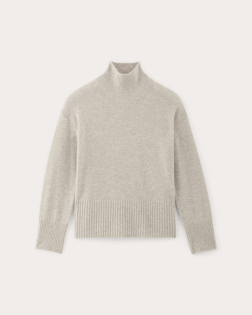 The Boxy Turtleneck in Cashmere Taupe Brown Donegal – Everlane