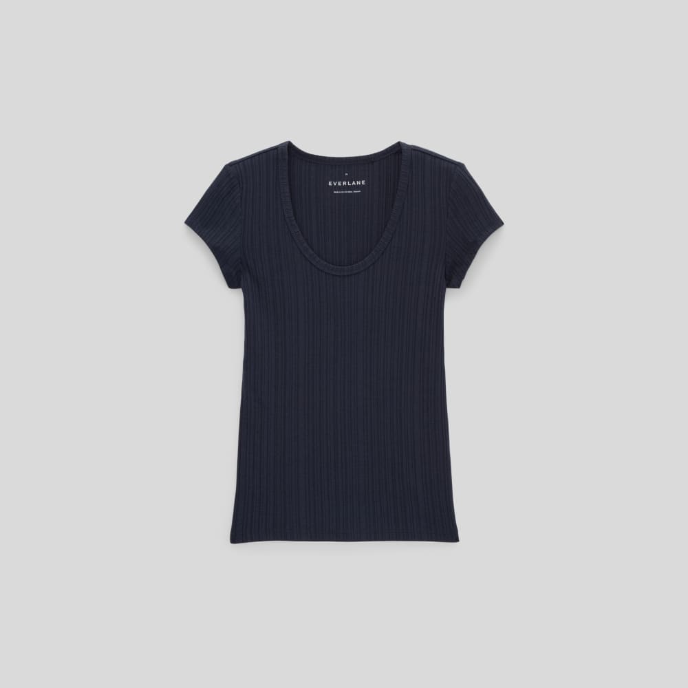 The Rib Soft Knit Scoop-Neck Dress Black – Everlane