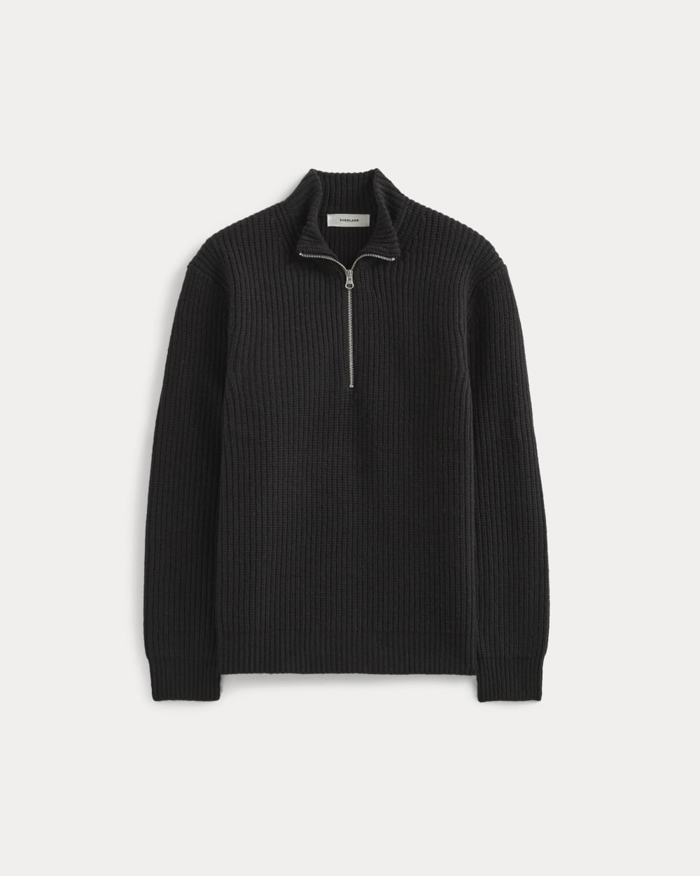 The Felted Merino Half-Zip Sweater Black – Everlane