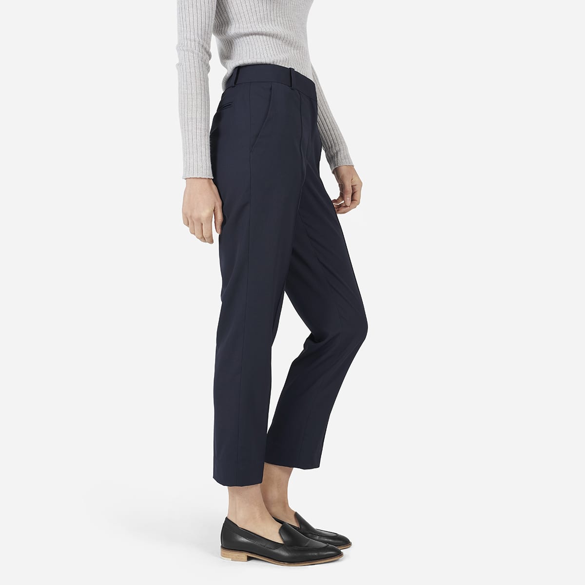 The Italian GoWeave Crop Trouser Navy 