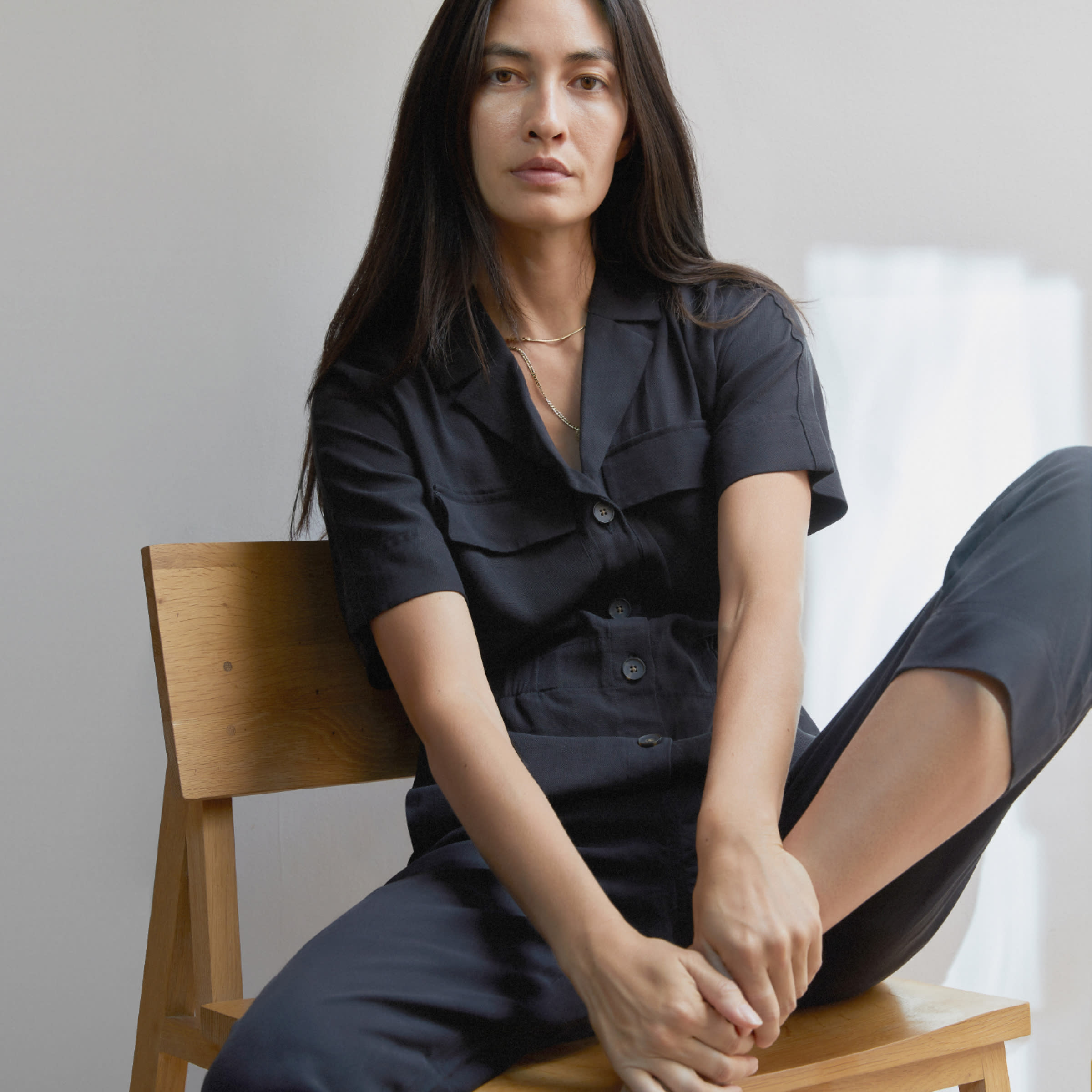 The Utility Drape Jumpsuit Black – Everlane