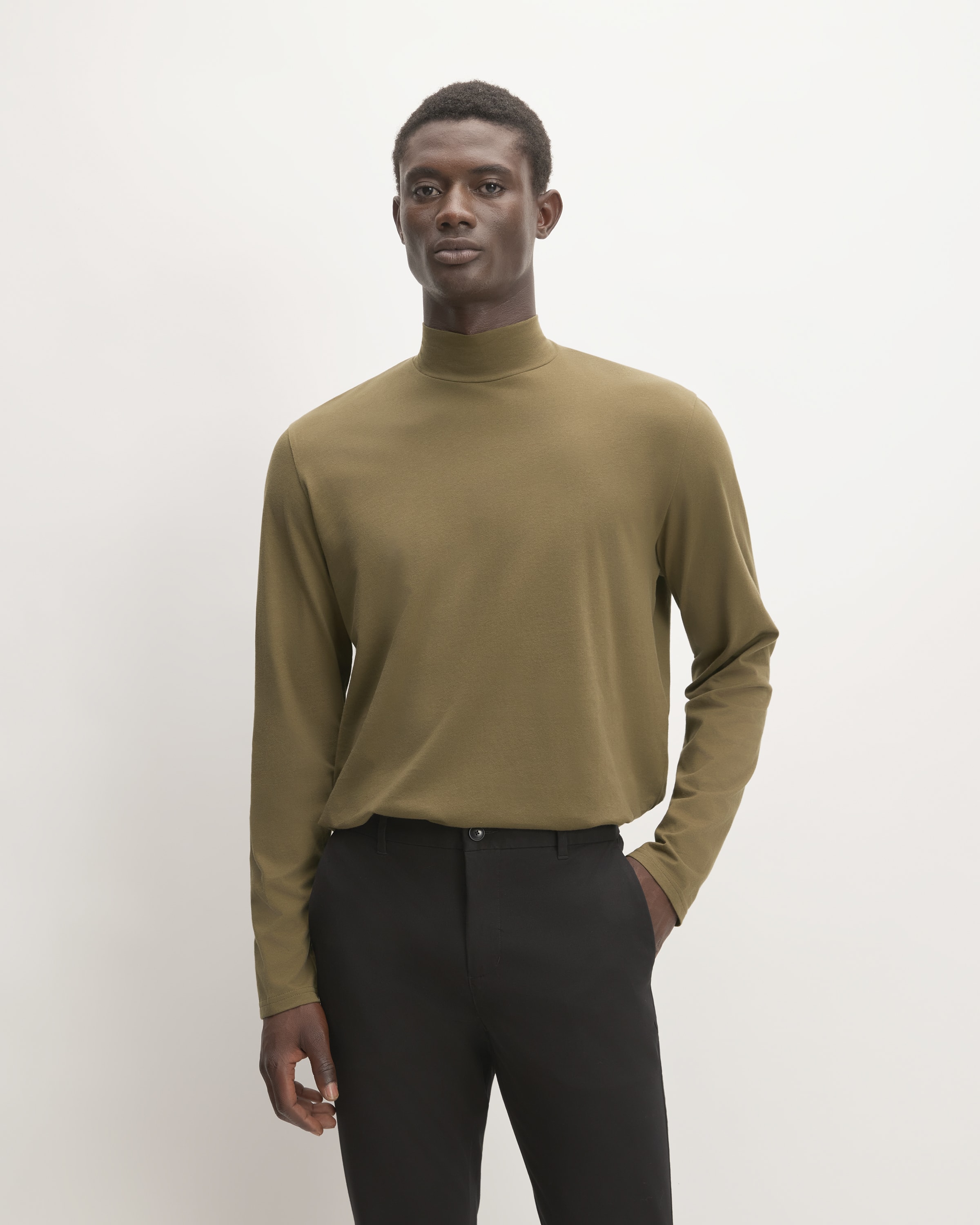 The Organic Cotton Long Sleeve Turtleneck Black Everlane