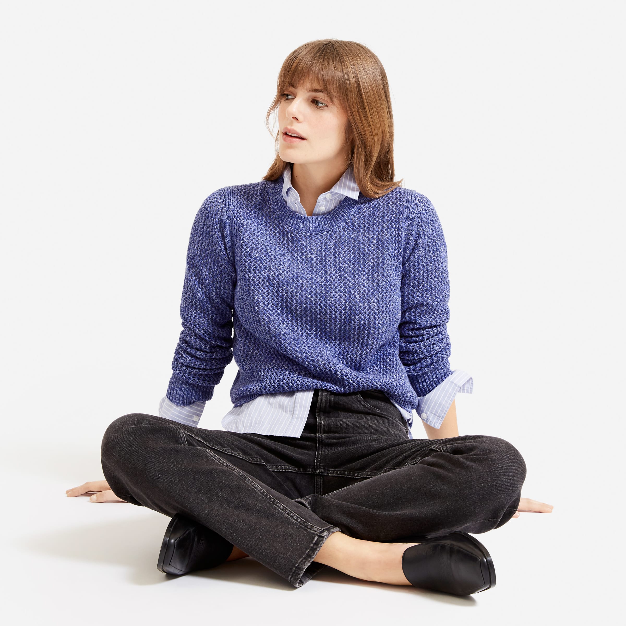 The Mesh Soft Cotton Crew Larkspur Everlane