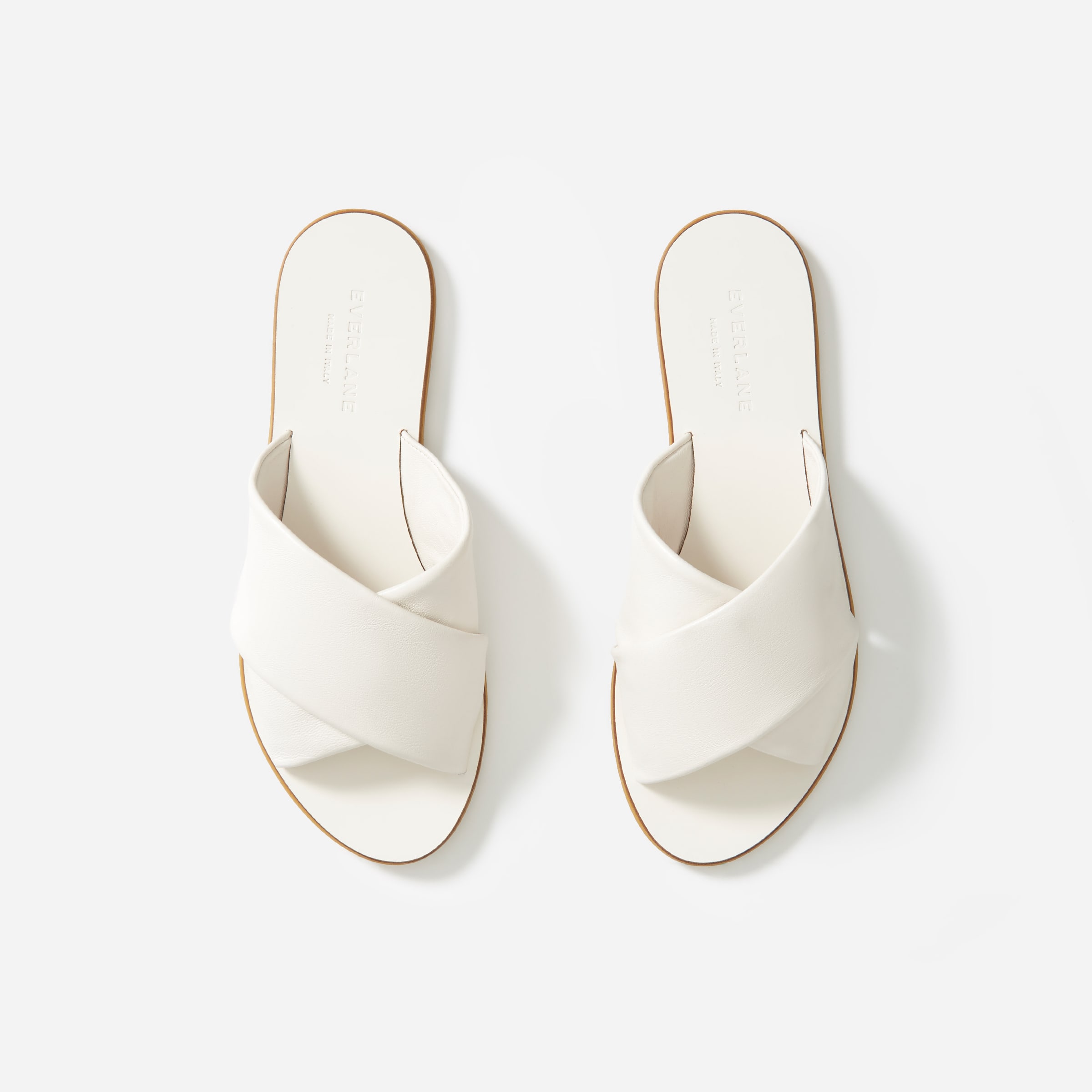 The Leather Crossover Sandal White –