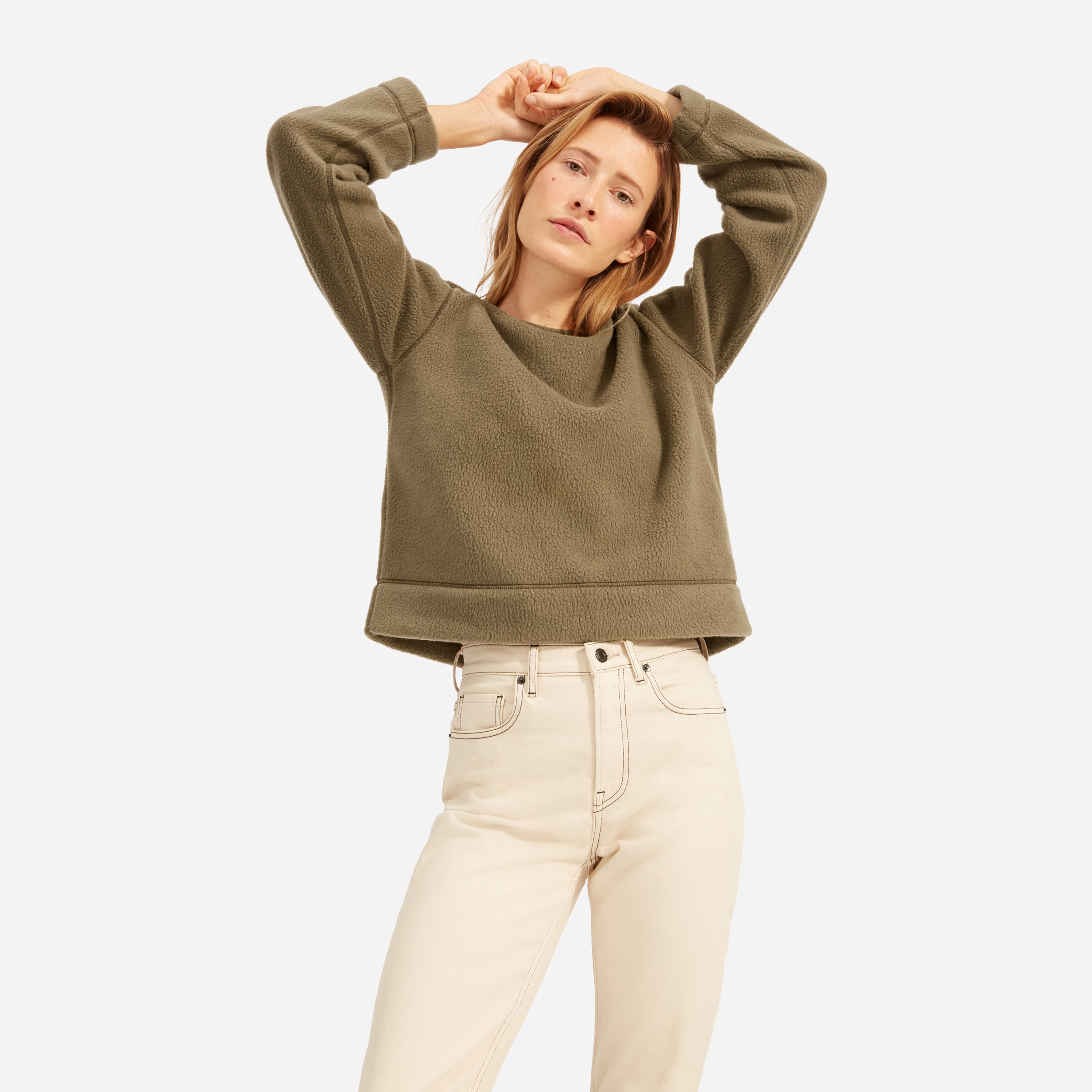 The ReNew Fleece Raglan Sweatshirt Oat – Everlane