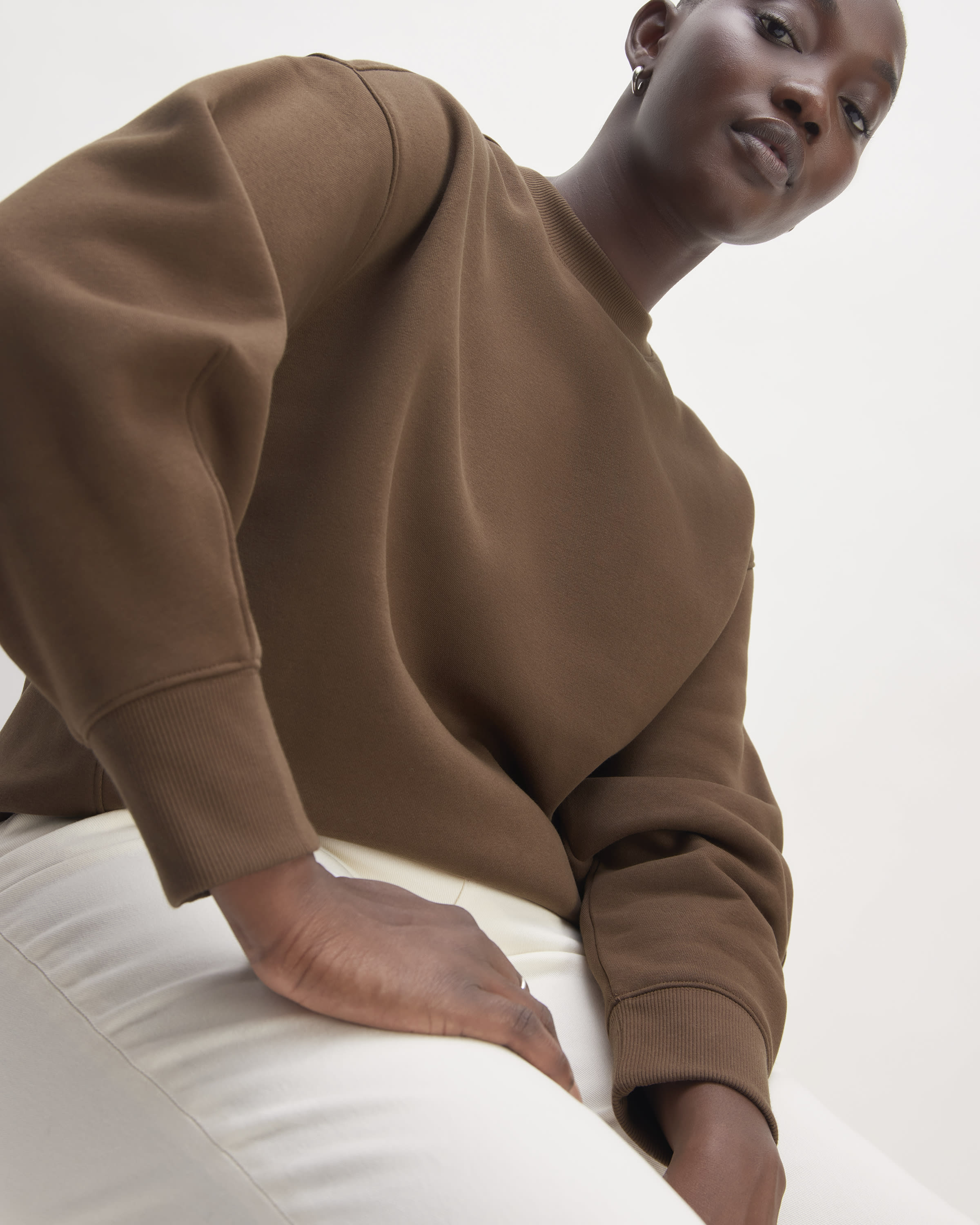 Everlane oversized fleece crew store