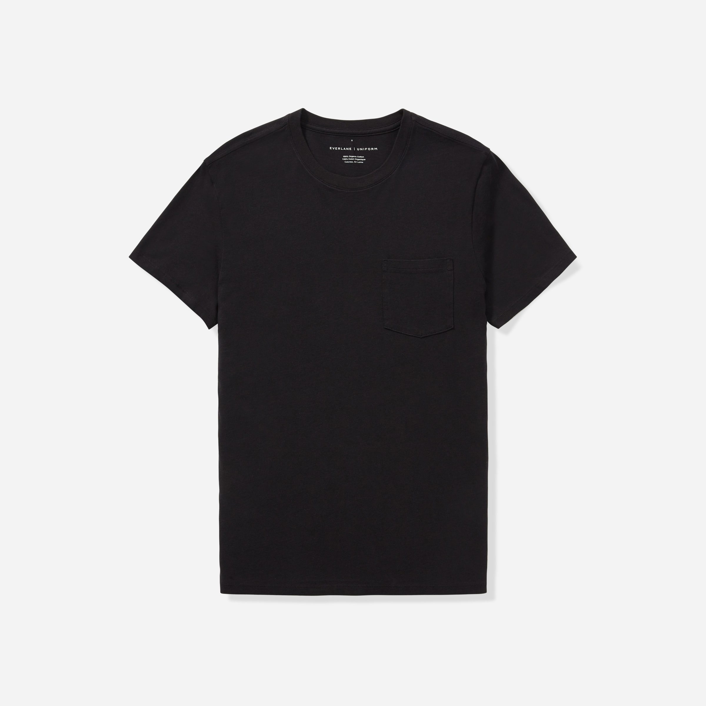 black tee shirt with pocket