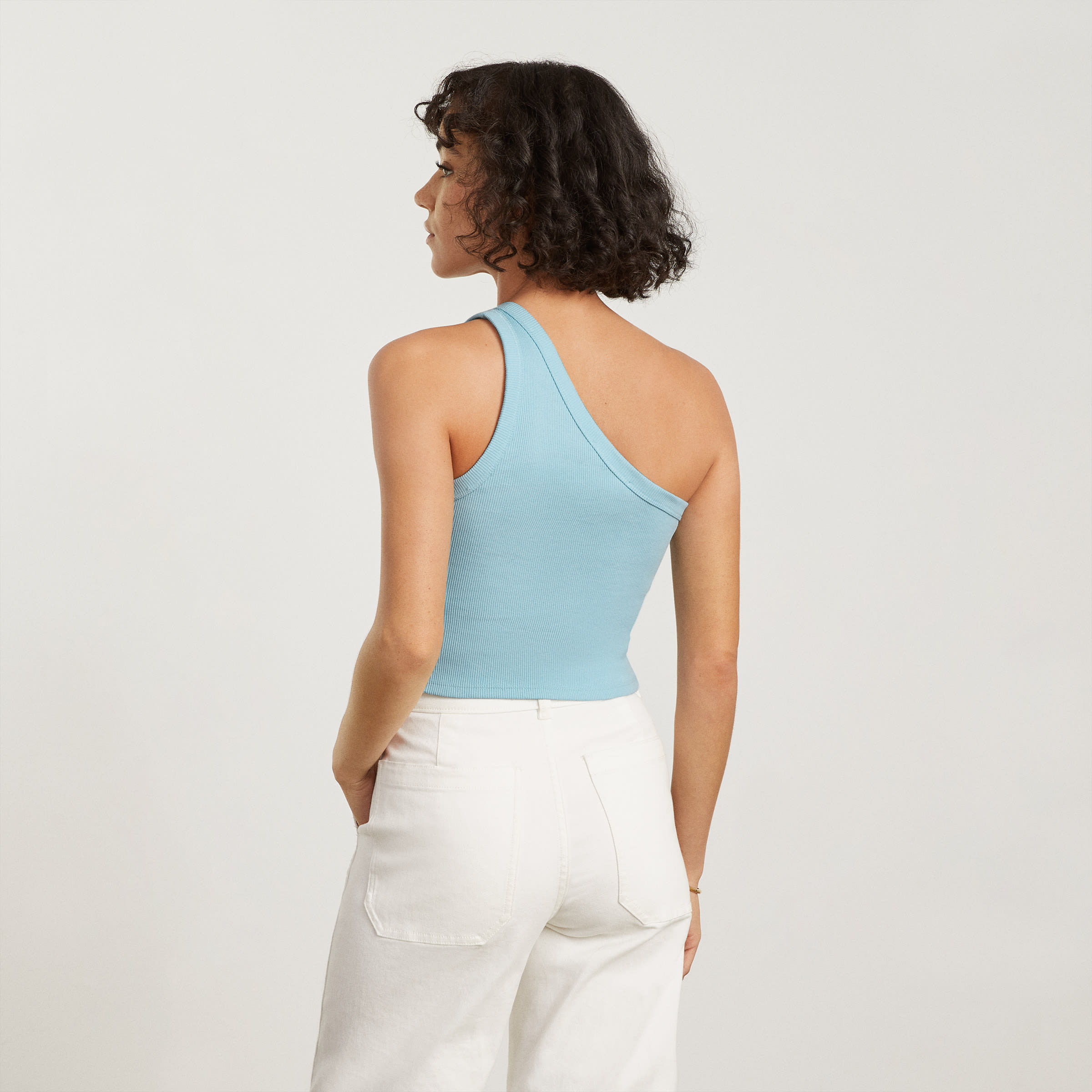 Uo ribbed one hotsell shoulder tank top