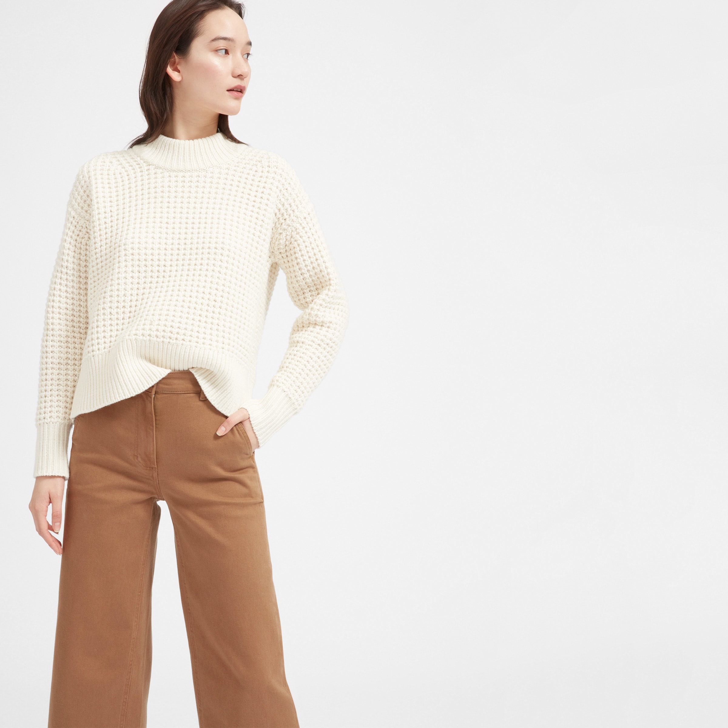 Everlane wool cashmere waffle square crew hot sale