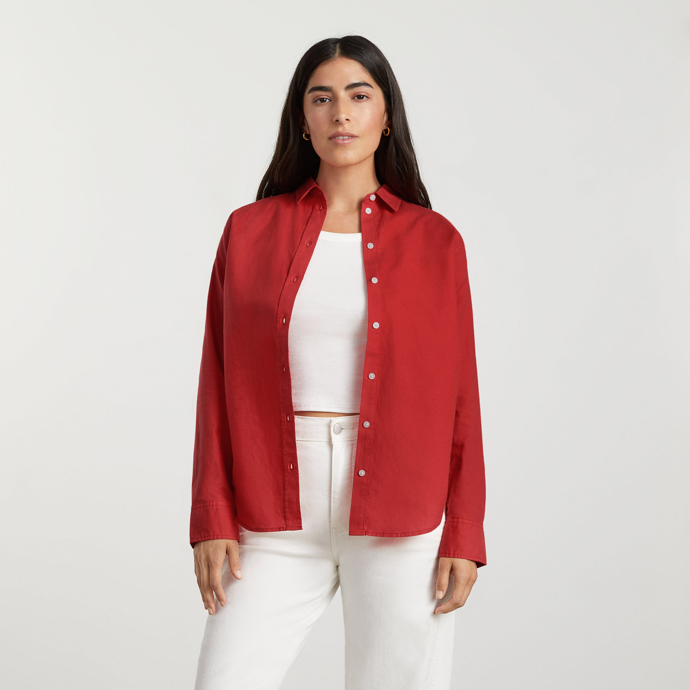 everlane silky cotton relaxed shirt