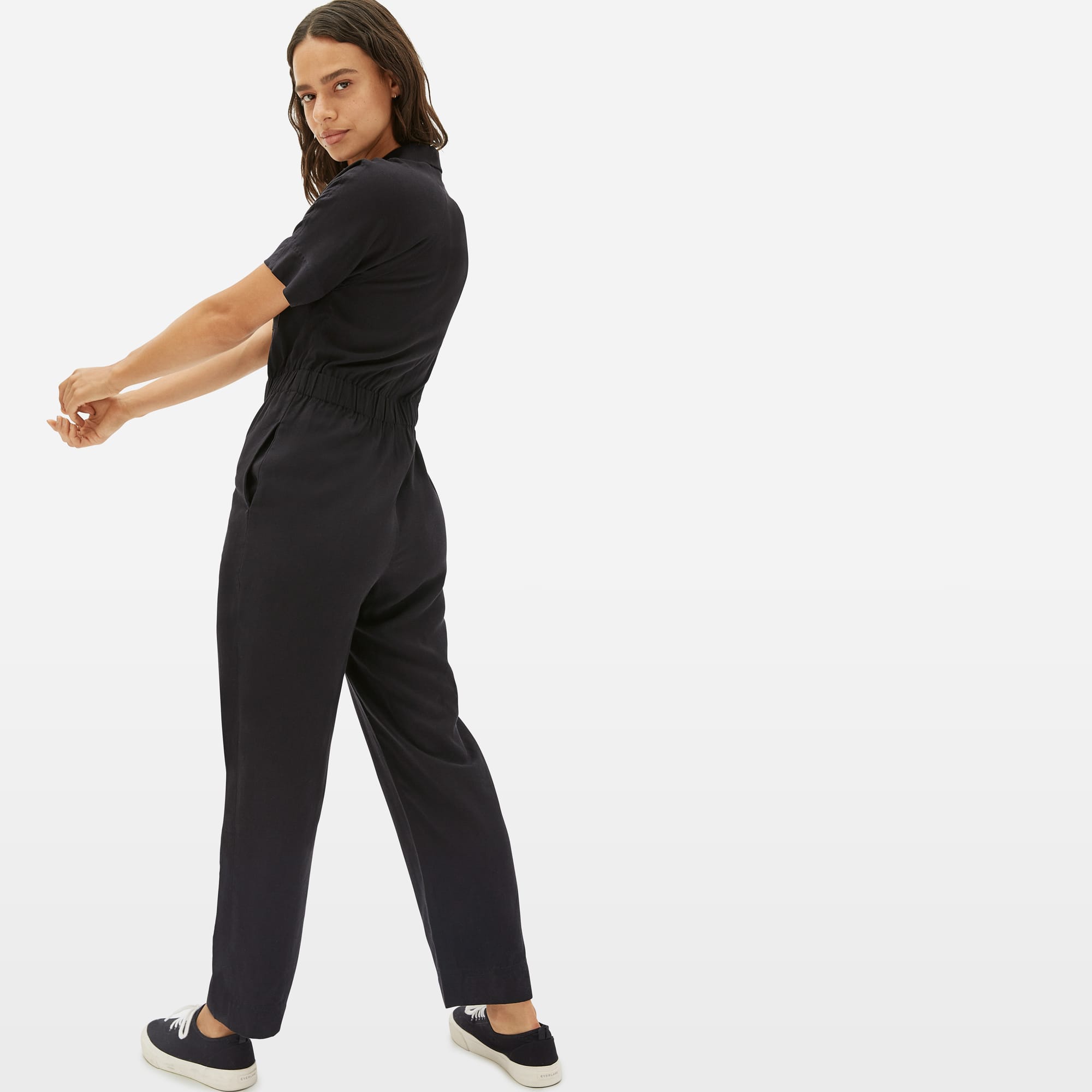 The Utility Drape Jumpsuit Black – Everlane
