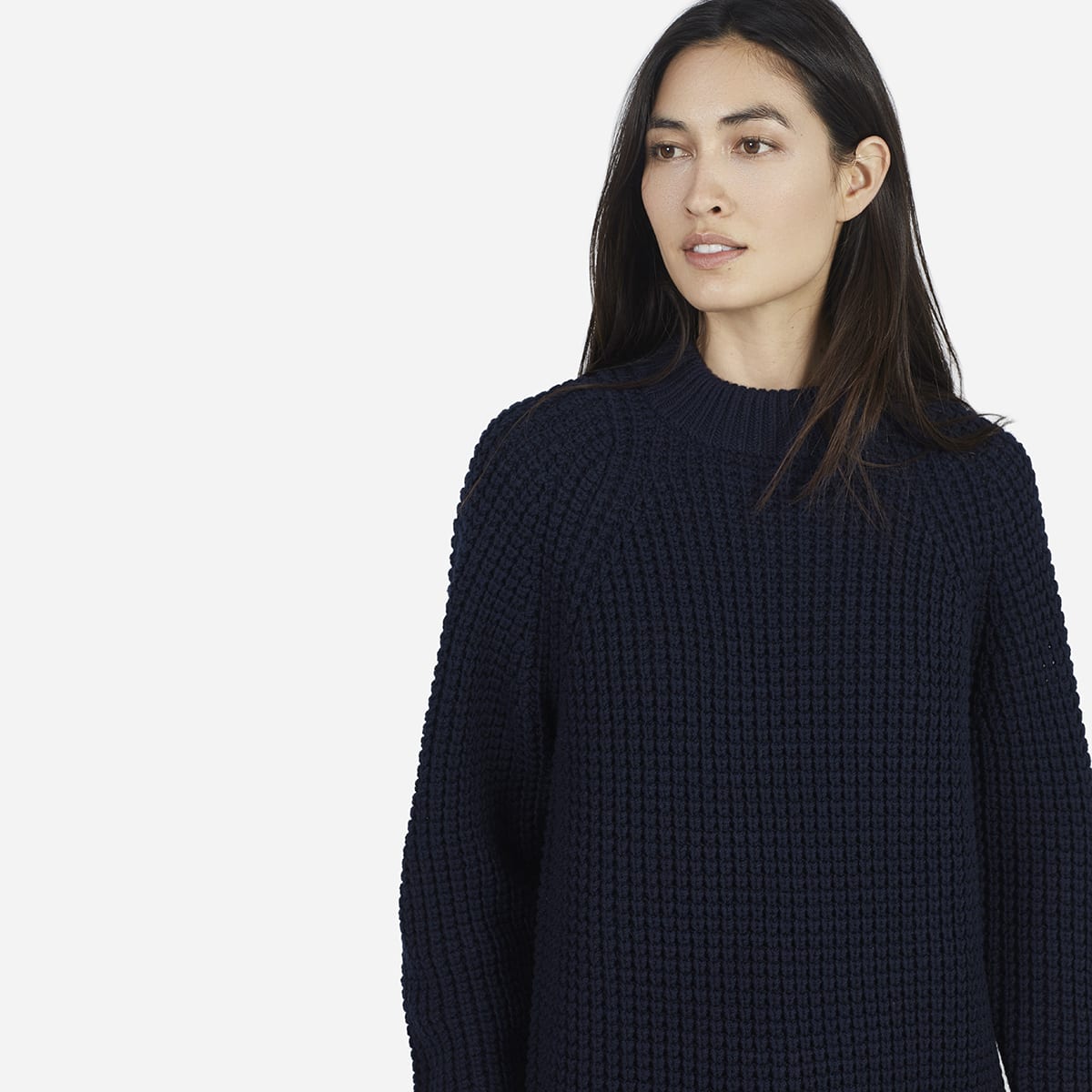 everlane waffle knit sweater