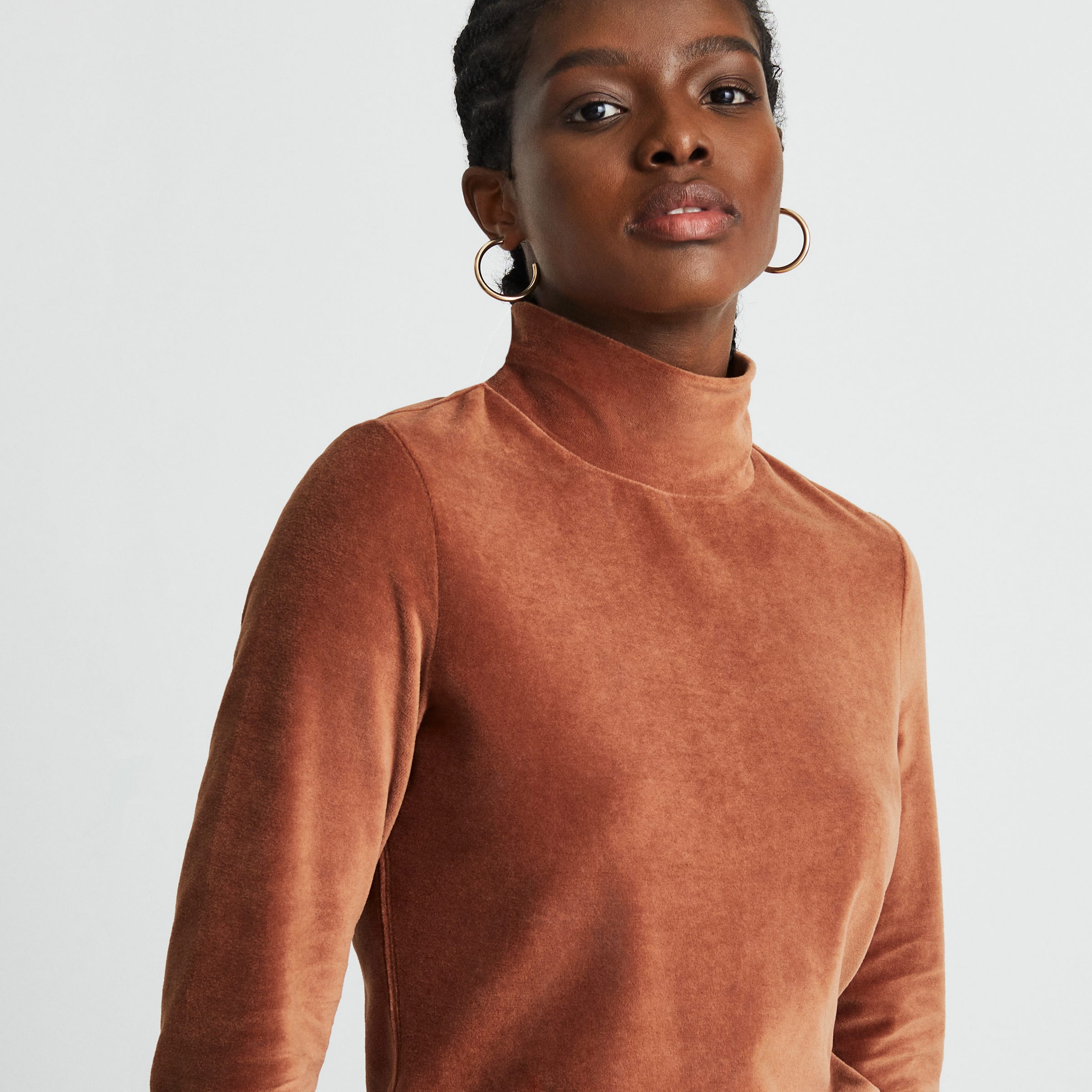 Velour discount turtleneck sweater