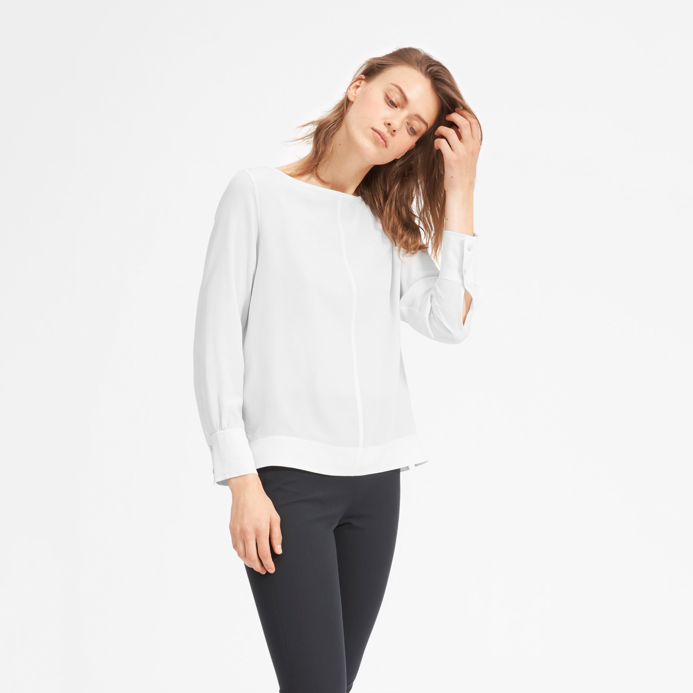 The Clean Silk Boatneck Blouse