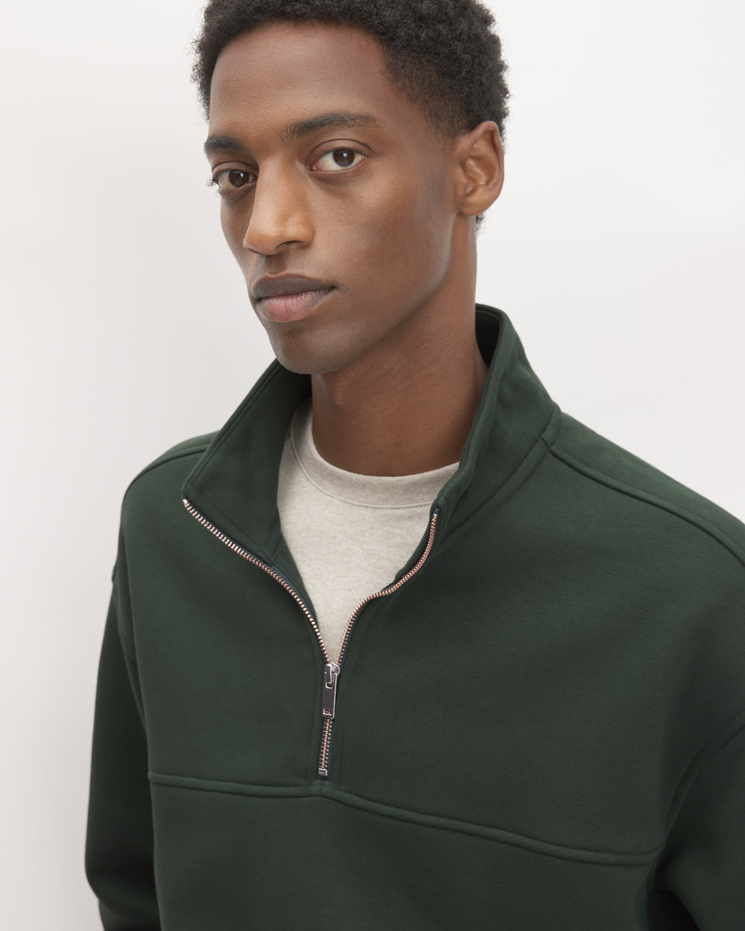 Everlane oversized fleece half zip top