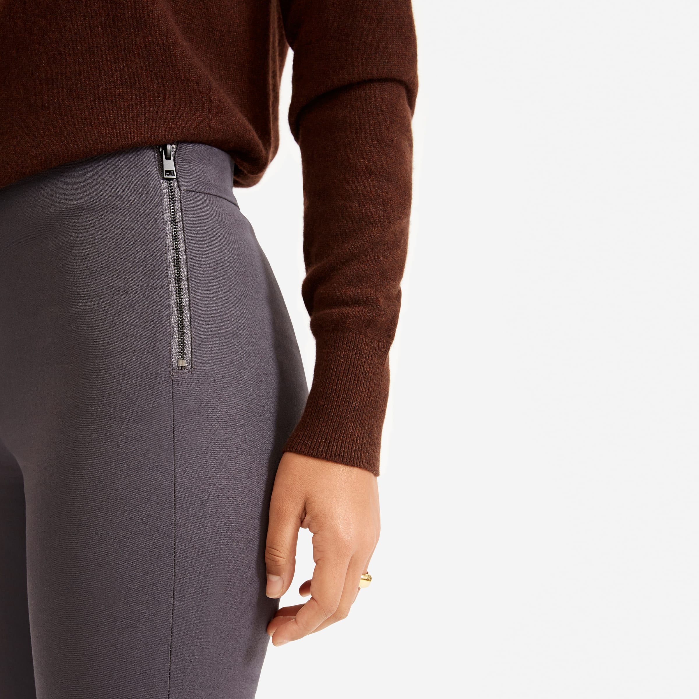 The Side-Zip Stretch Cotton Pant Slate 