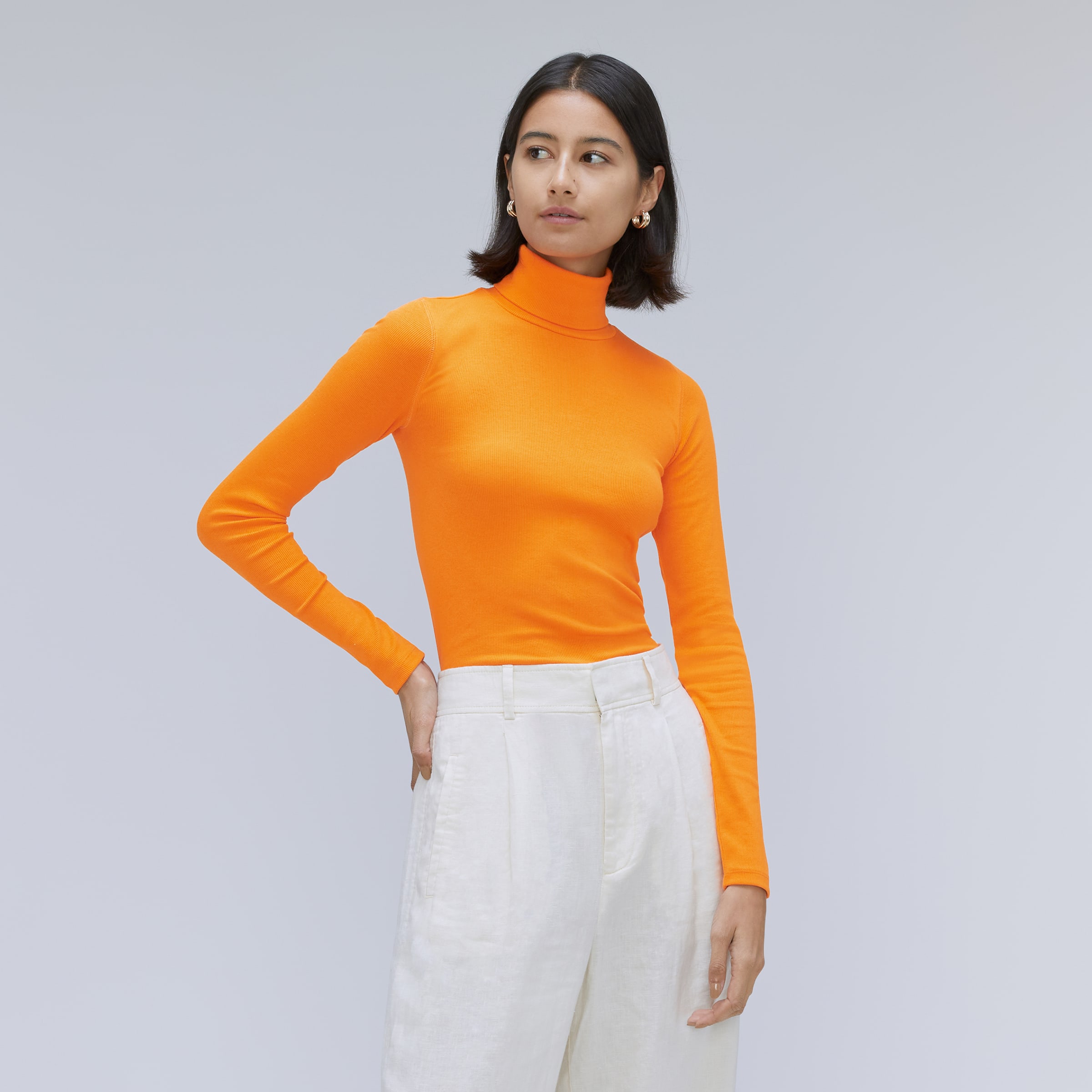 The Pima Micro-Rib Turtleneck Black 