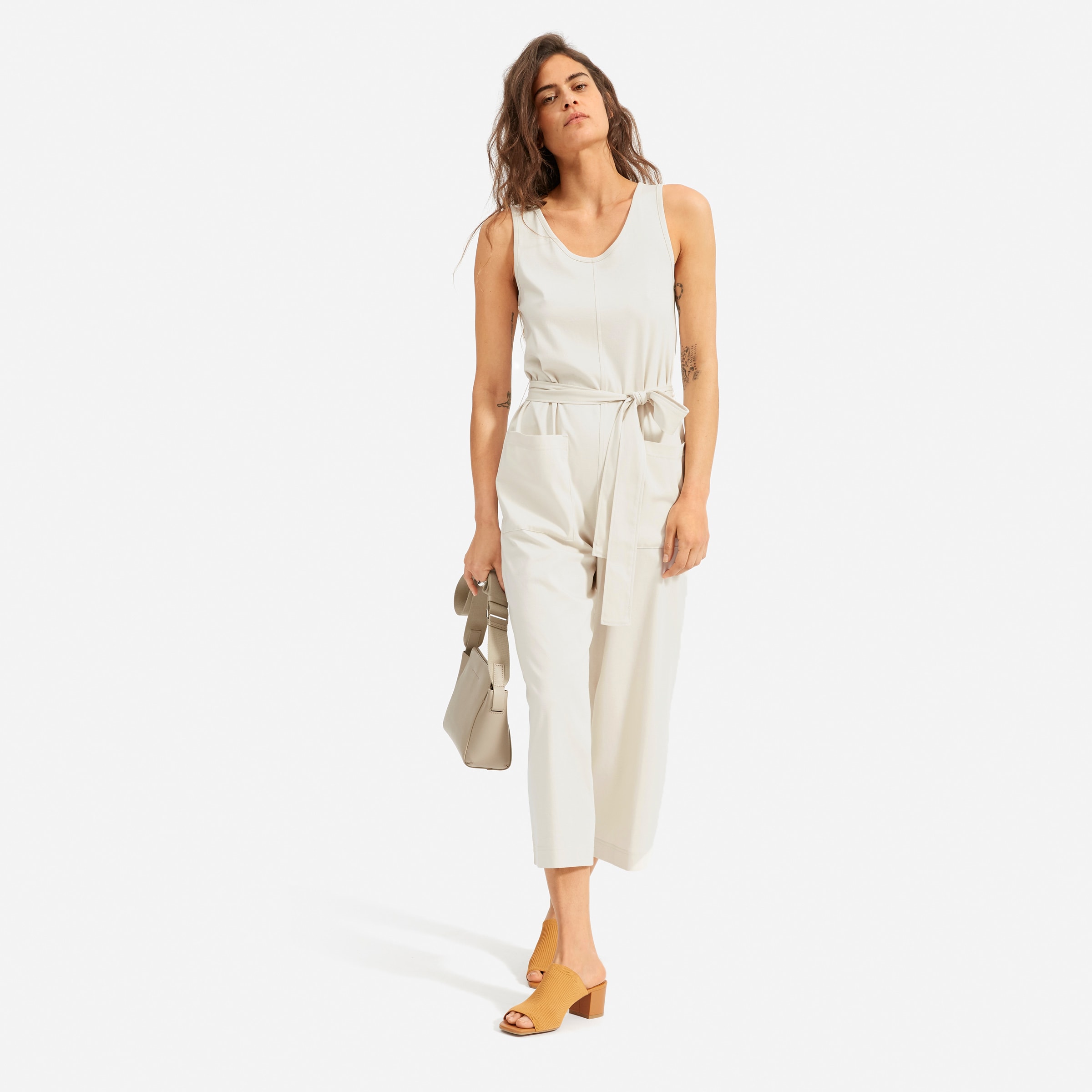 The Luxe Cotton Jumpsuit Sandstone – Everlane