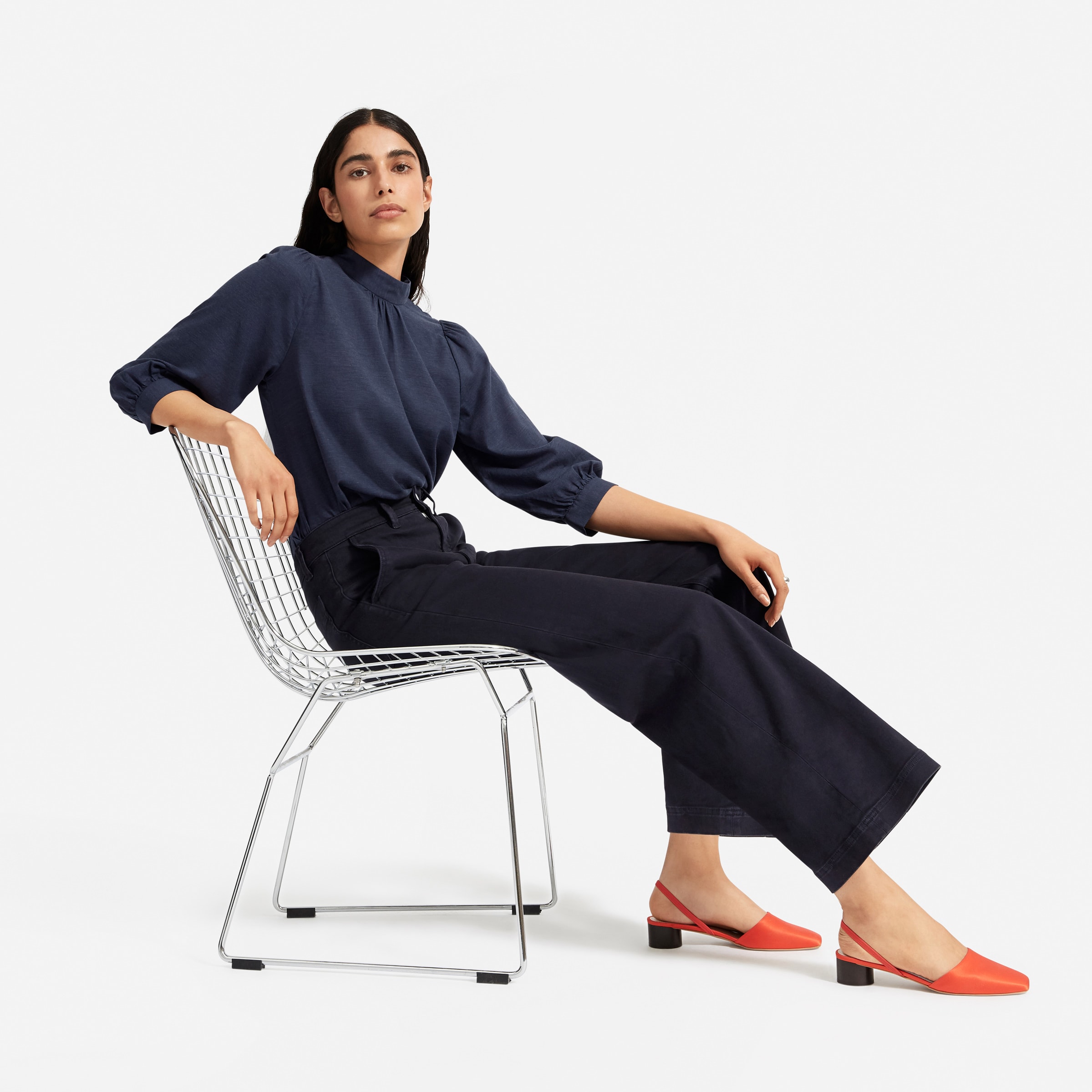 everlane square toe slingback
