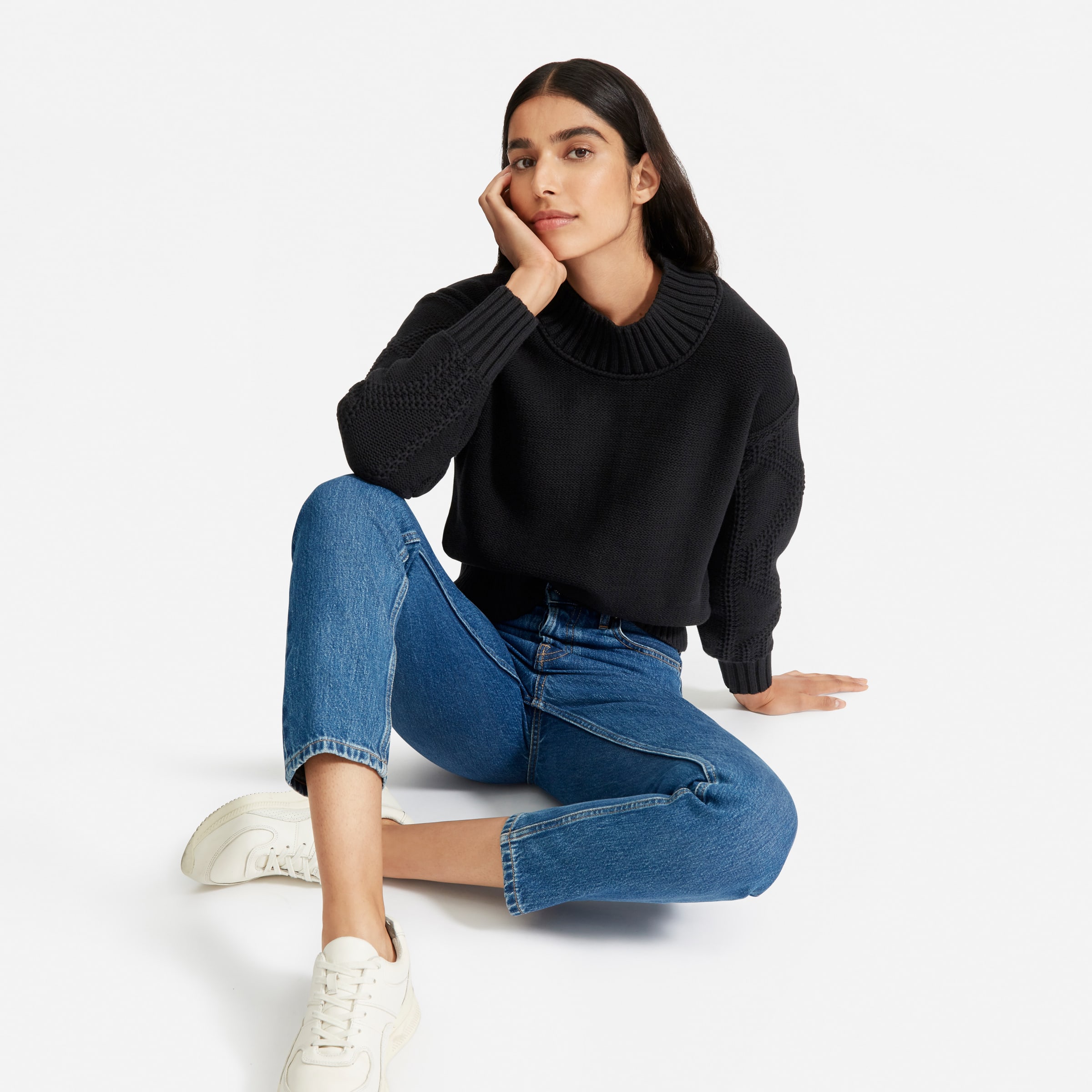 everlane cable knit sweater