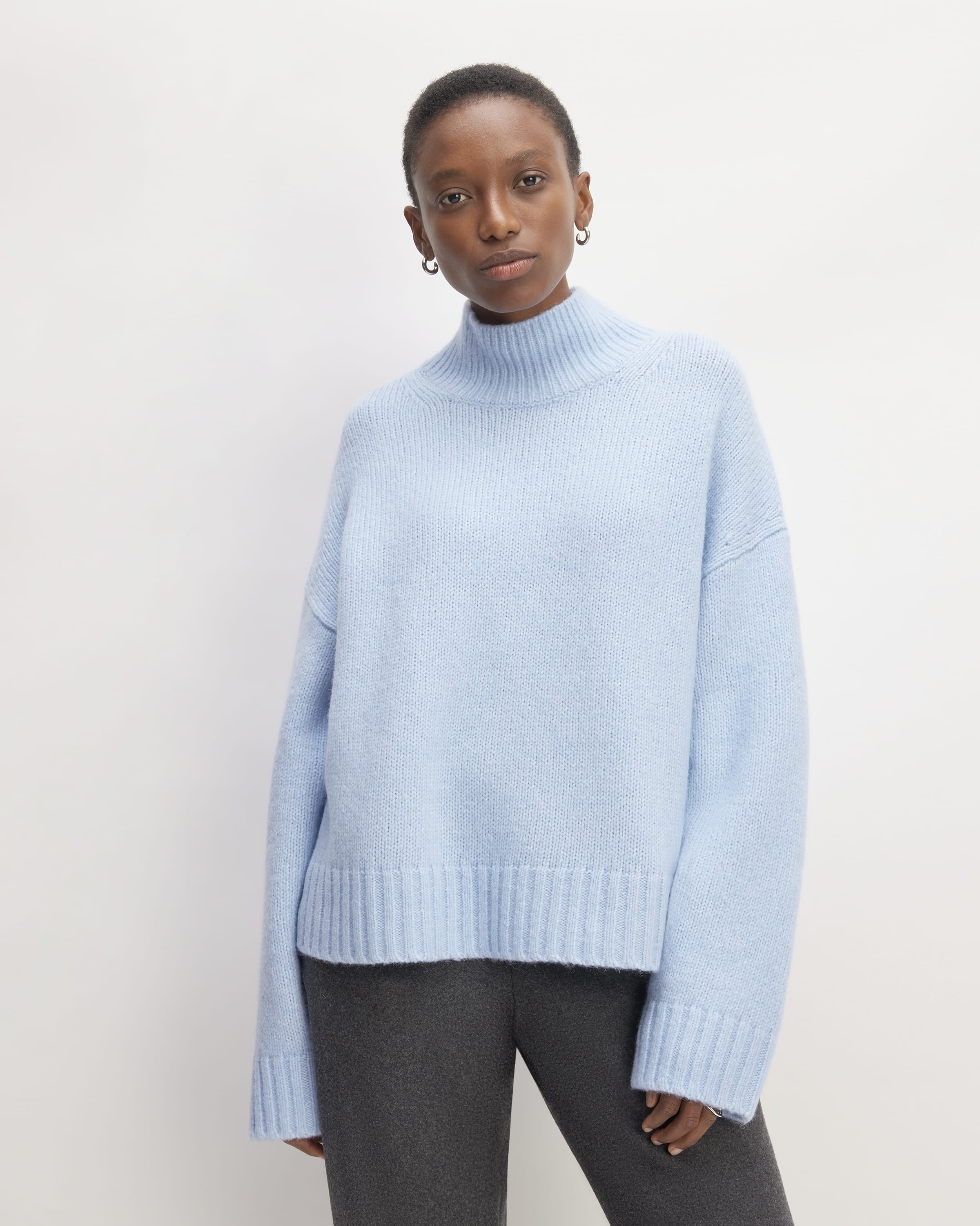 Blue outlet sweater turtleneck