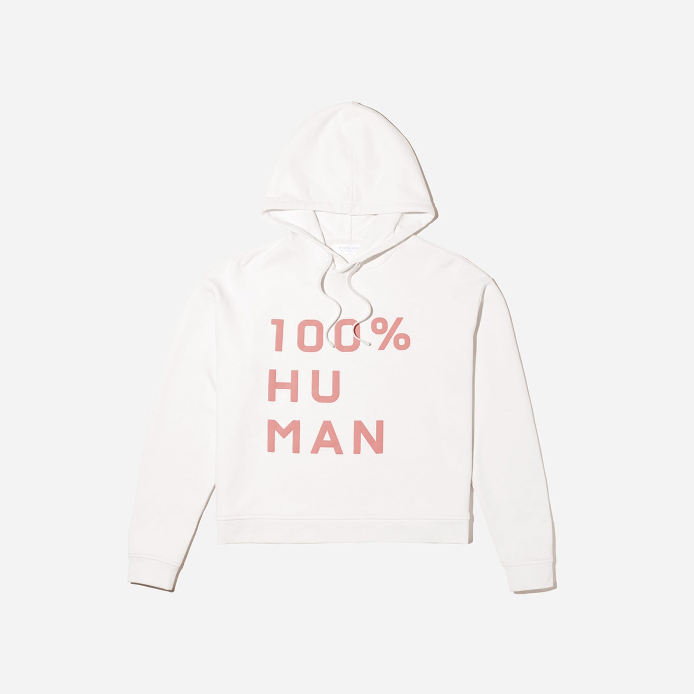 The 100 Human Typography Hoodie Bone Pink Everlane