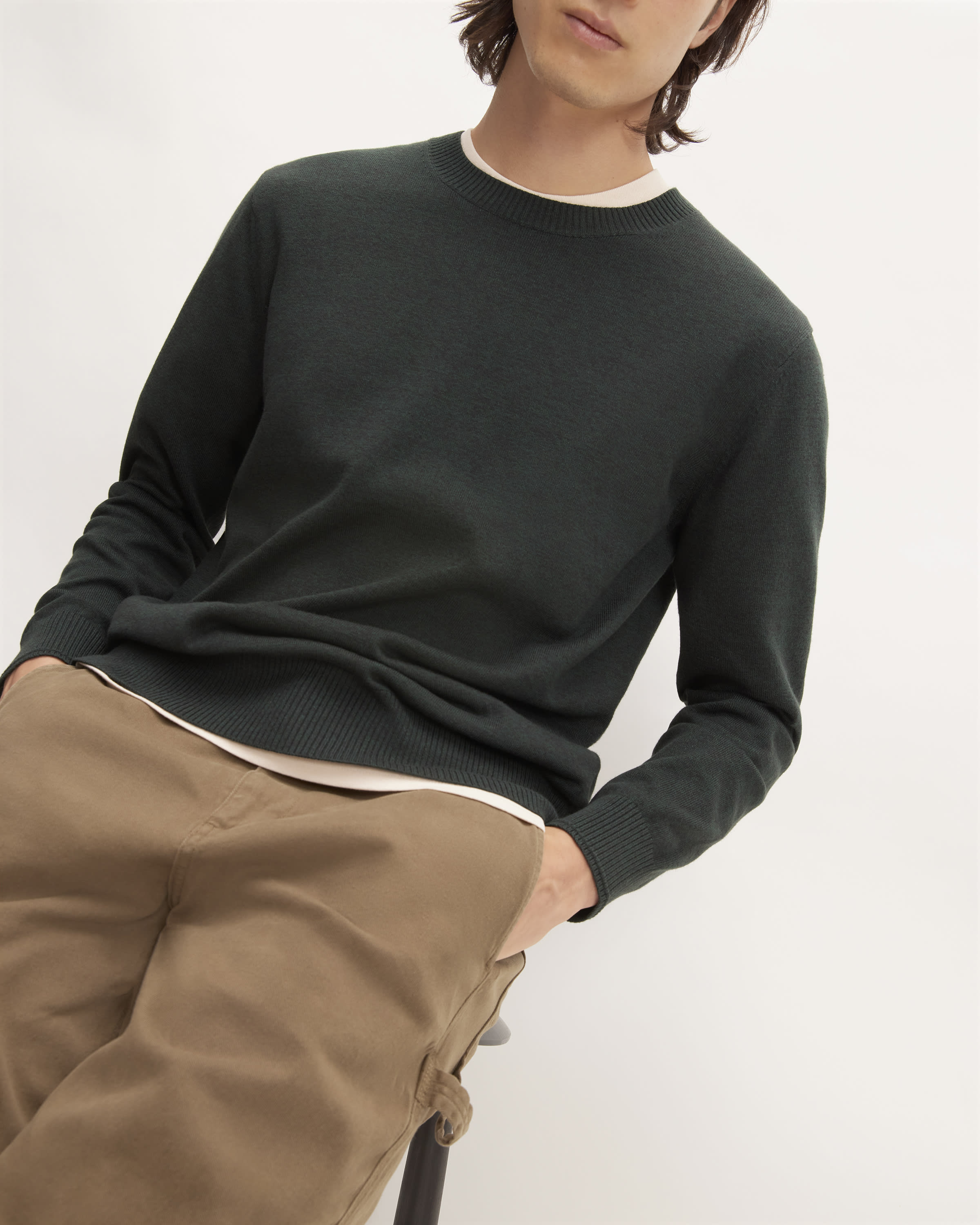 The No Sweat Sweater Uniform Heathered Ash Everlane