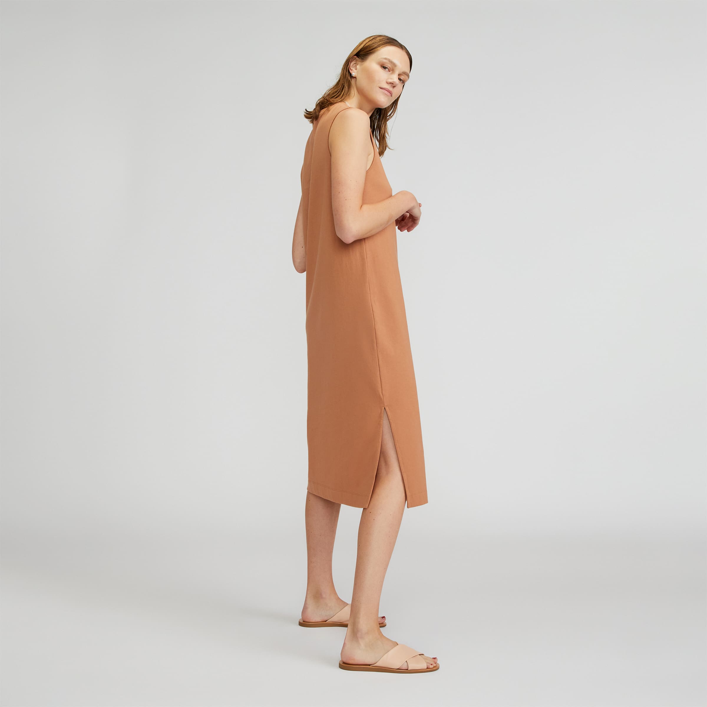 The Organic Cotton Weekend Tank Dress Tawny Brown – Everlane