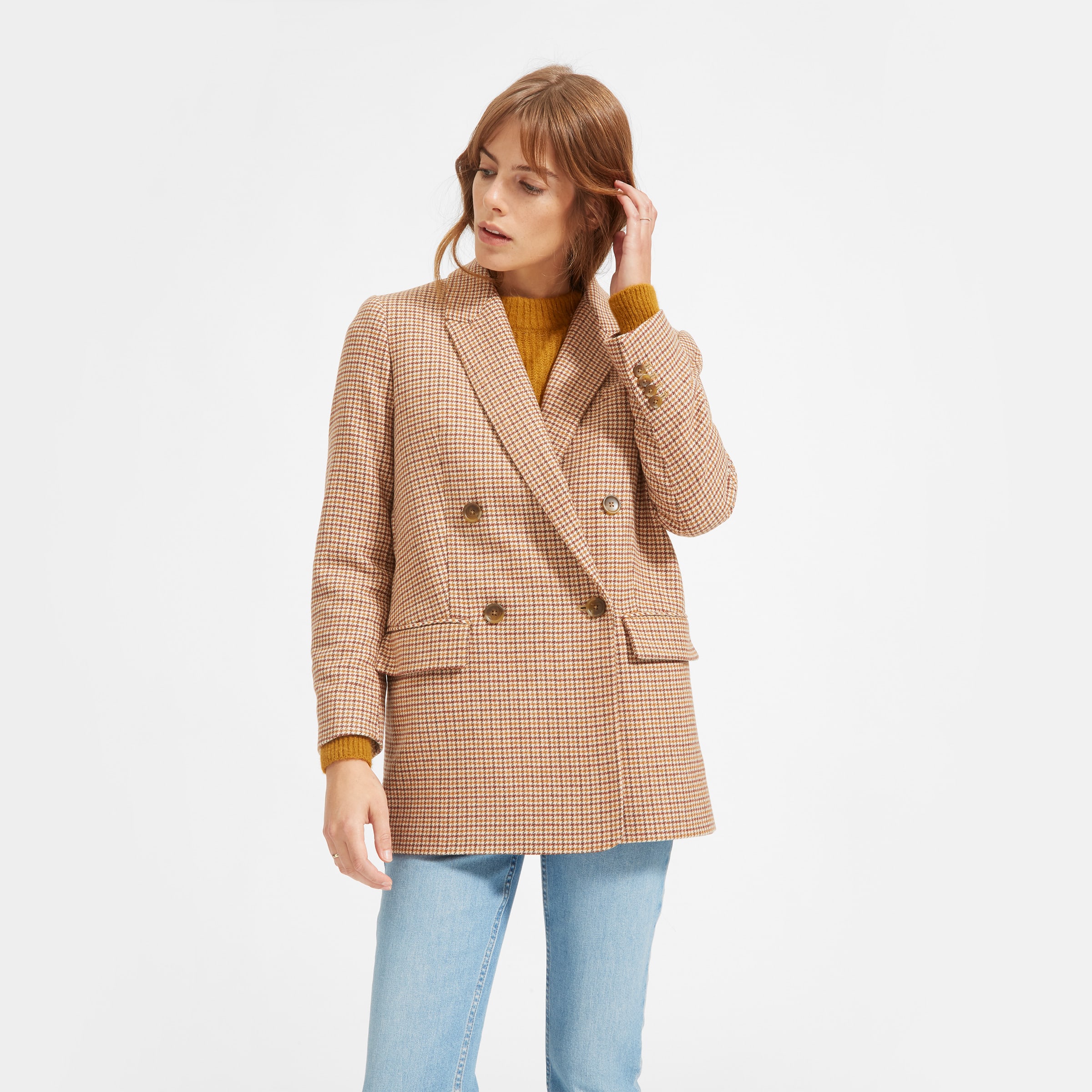 Double breasted blazer oversized clearance