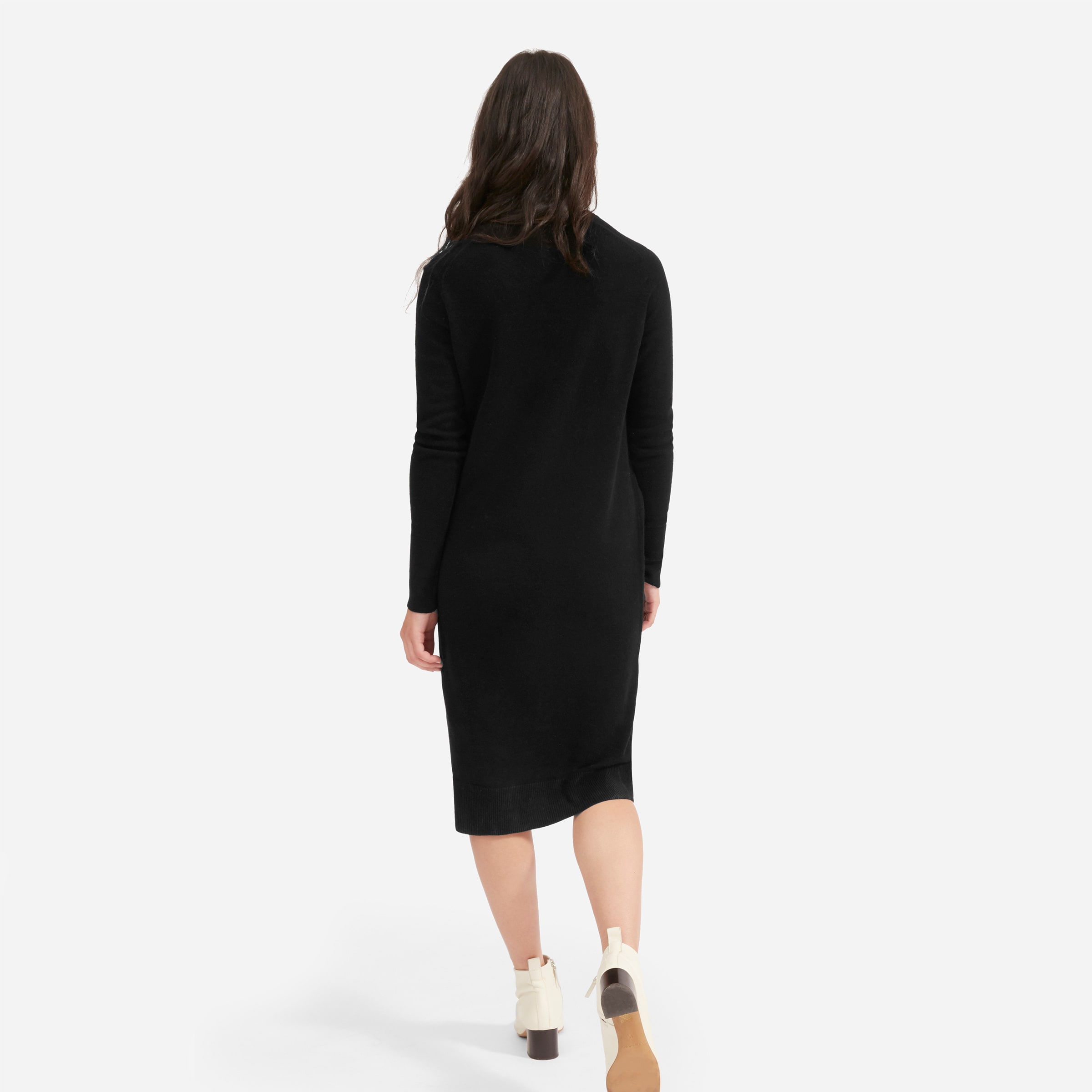 The Cashmere V-Neck Midi Dress Black – Everlane
