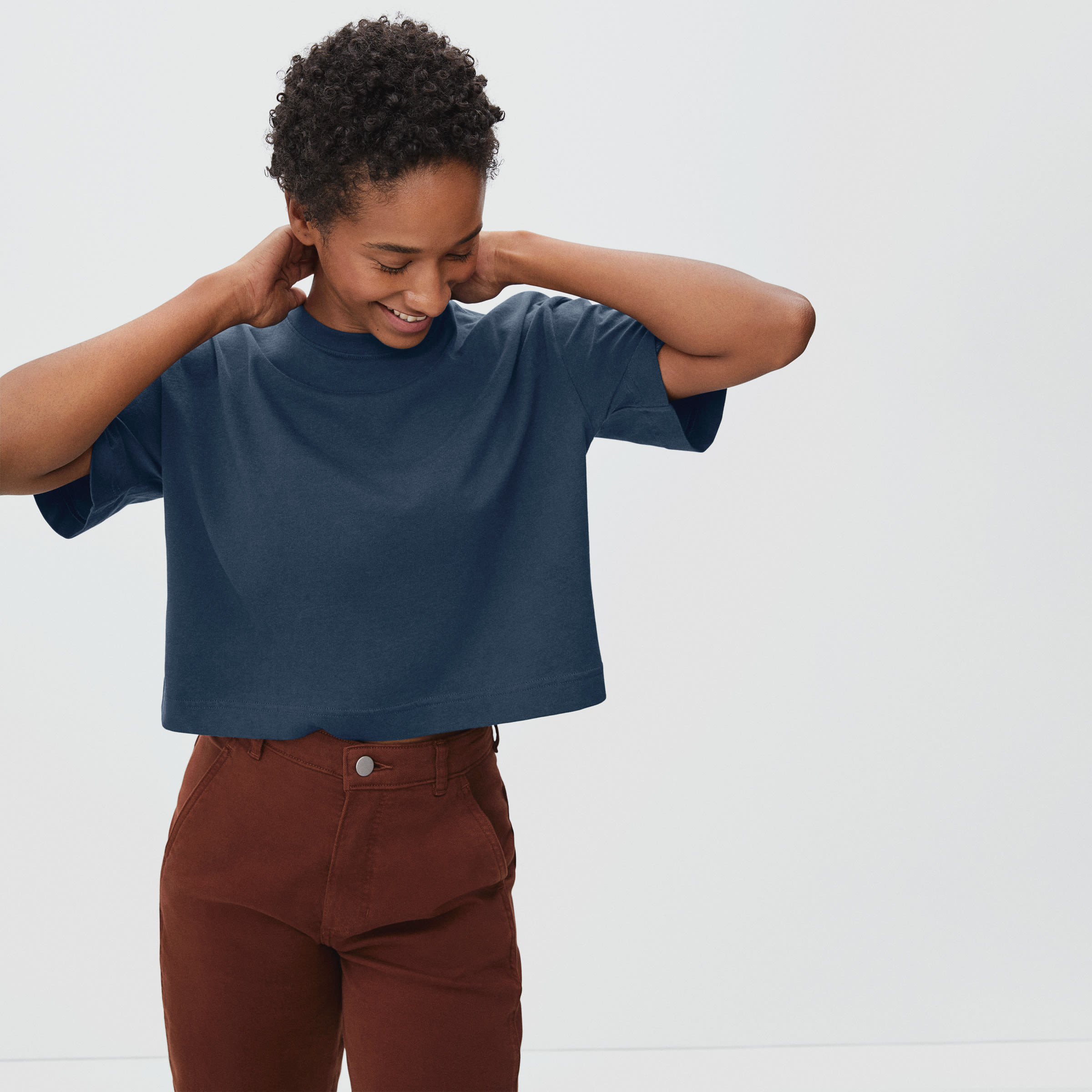 The Organic Cotton Cropped Tee Atlantic 