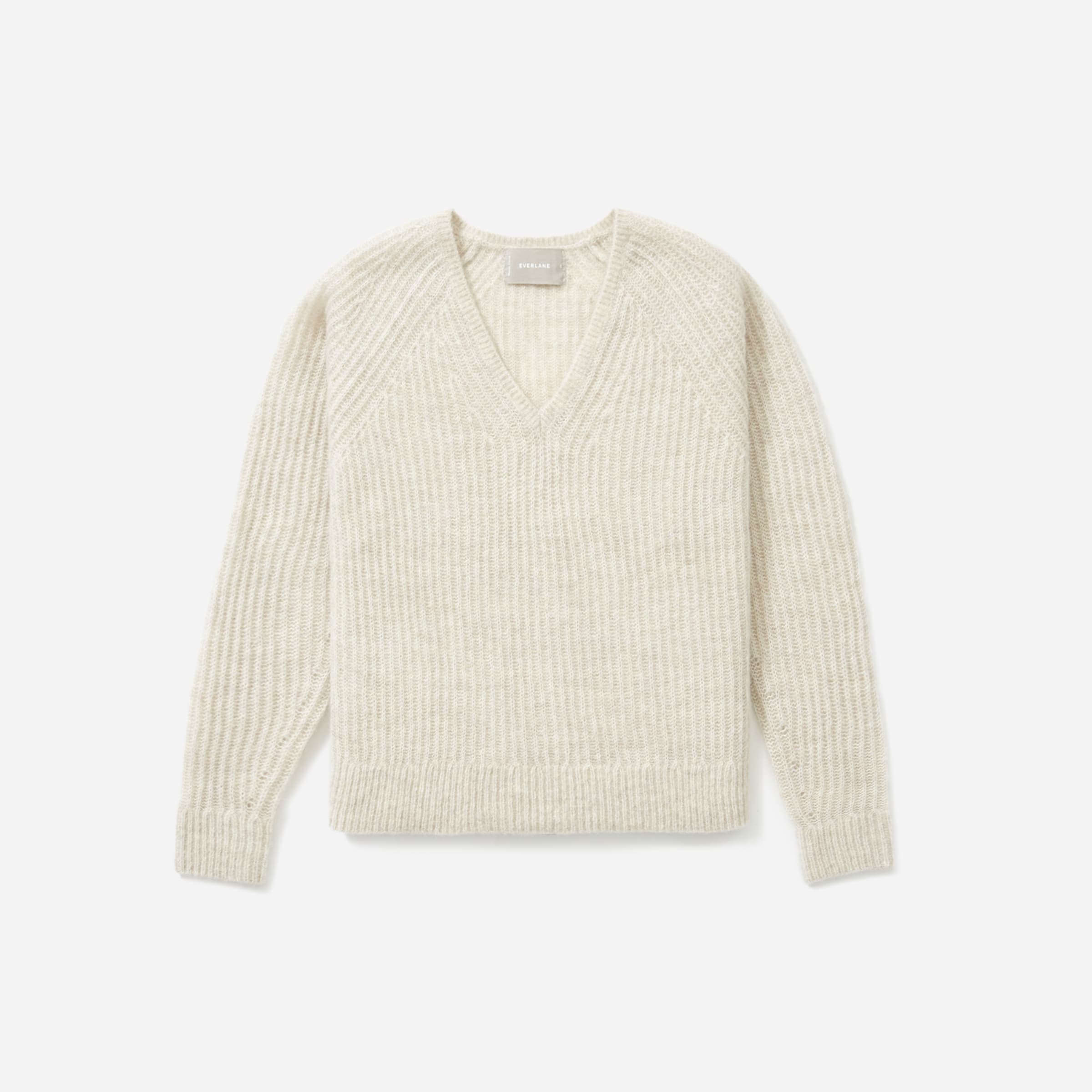 Alpaca v neck sweater new arrivals