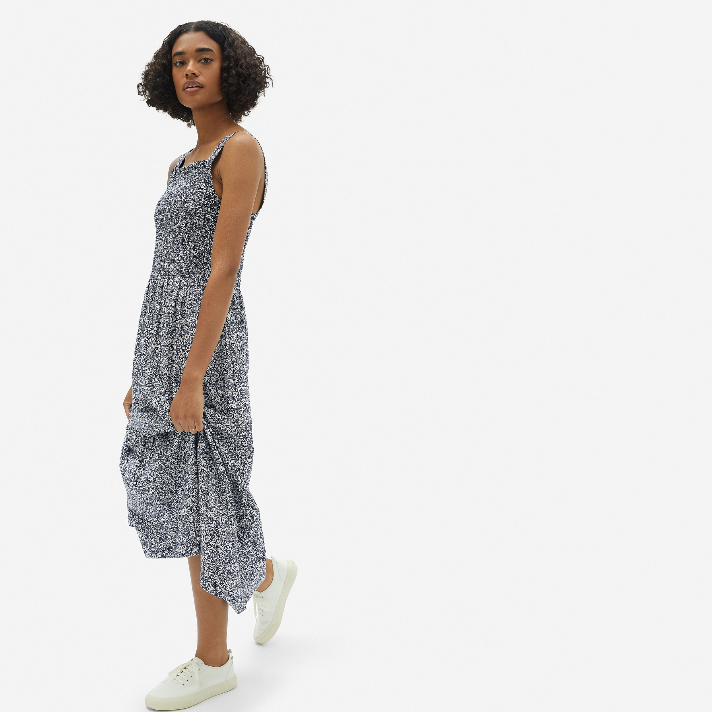 The Smock Dress Navy Floral – Everlane