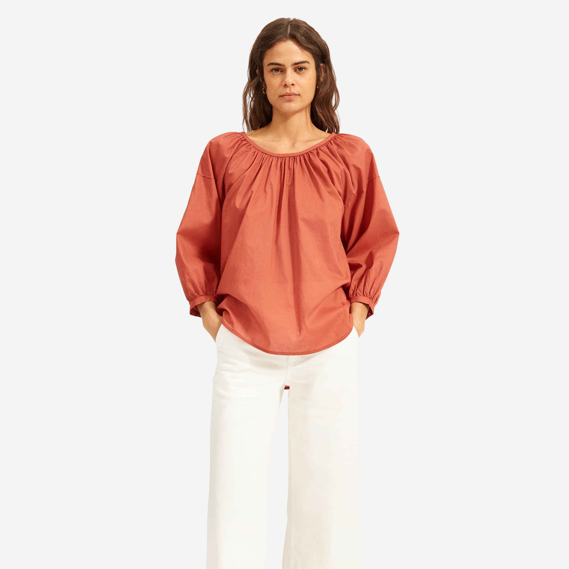 everlane air ruched blouse