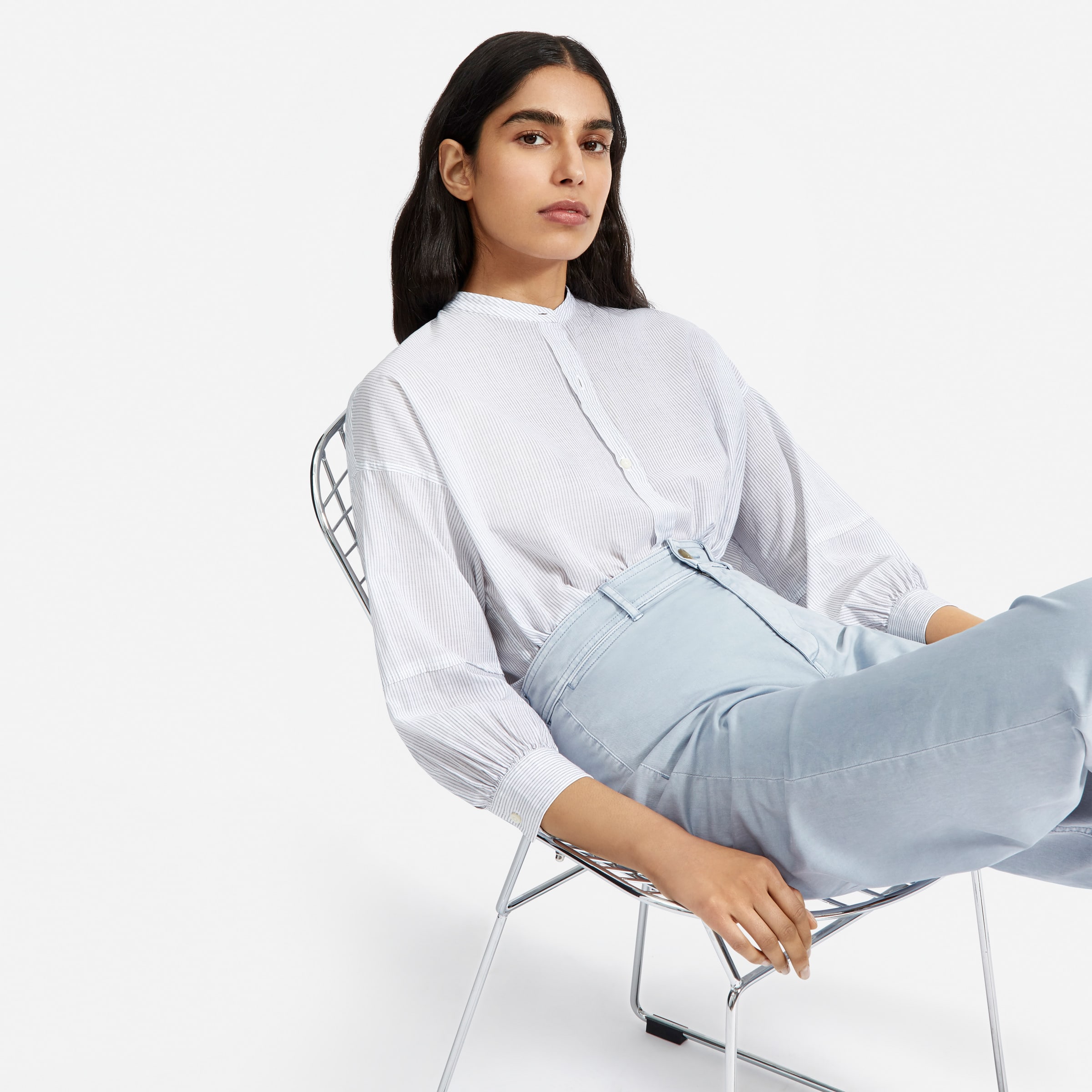 Everlane collarless air shirt Clearance
