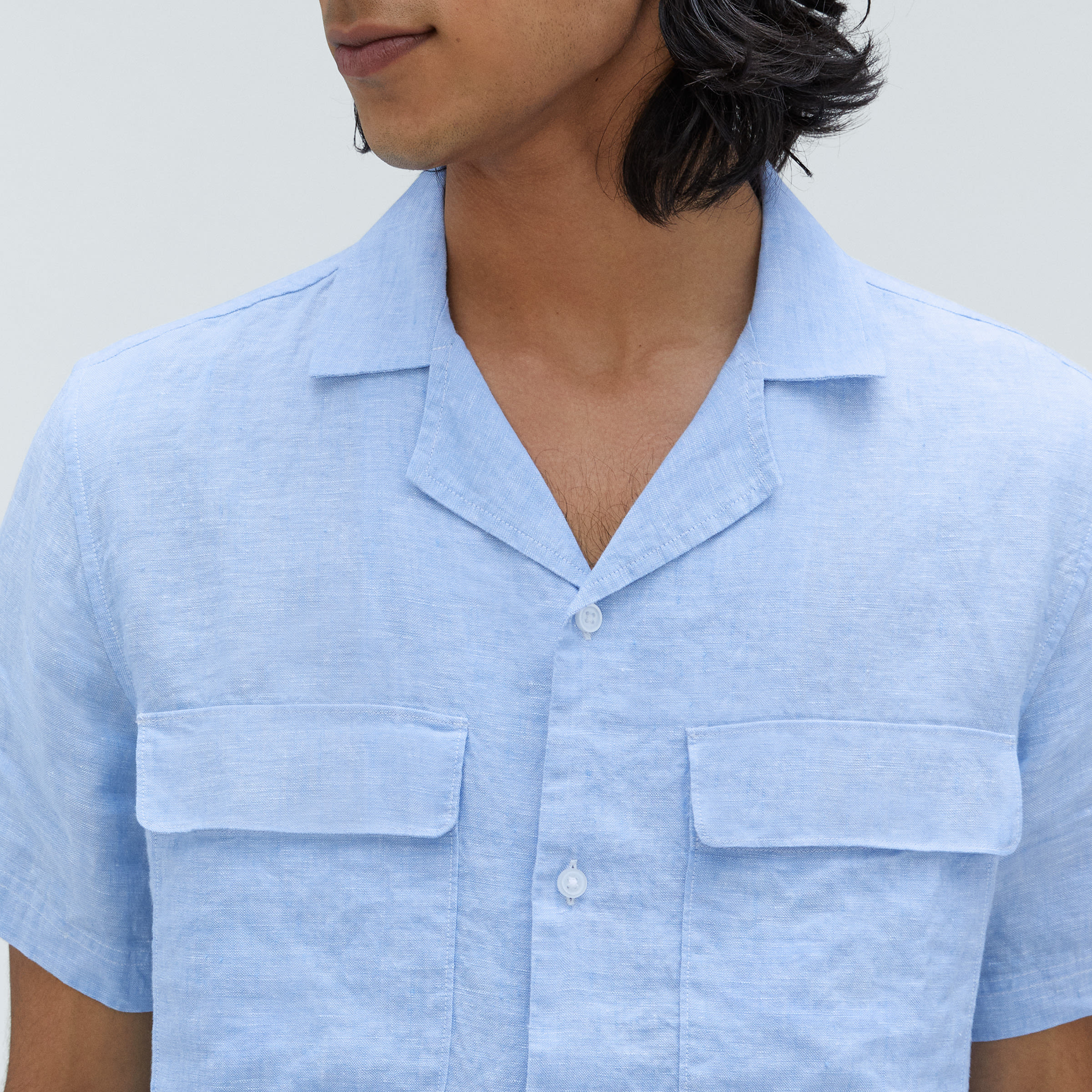 The Linen Camp Shirt Light Blue – Everlane