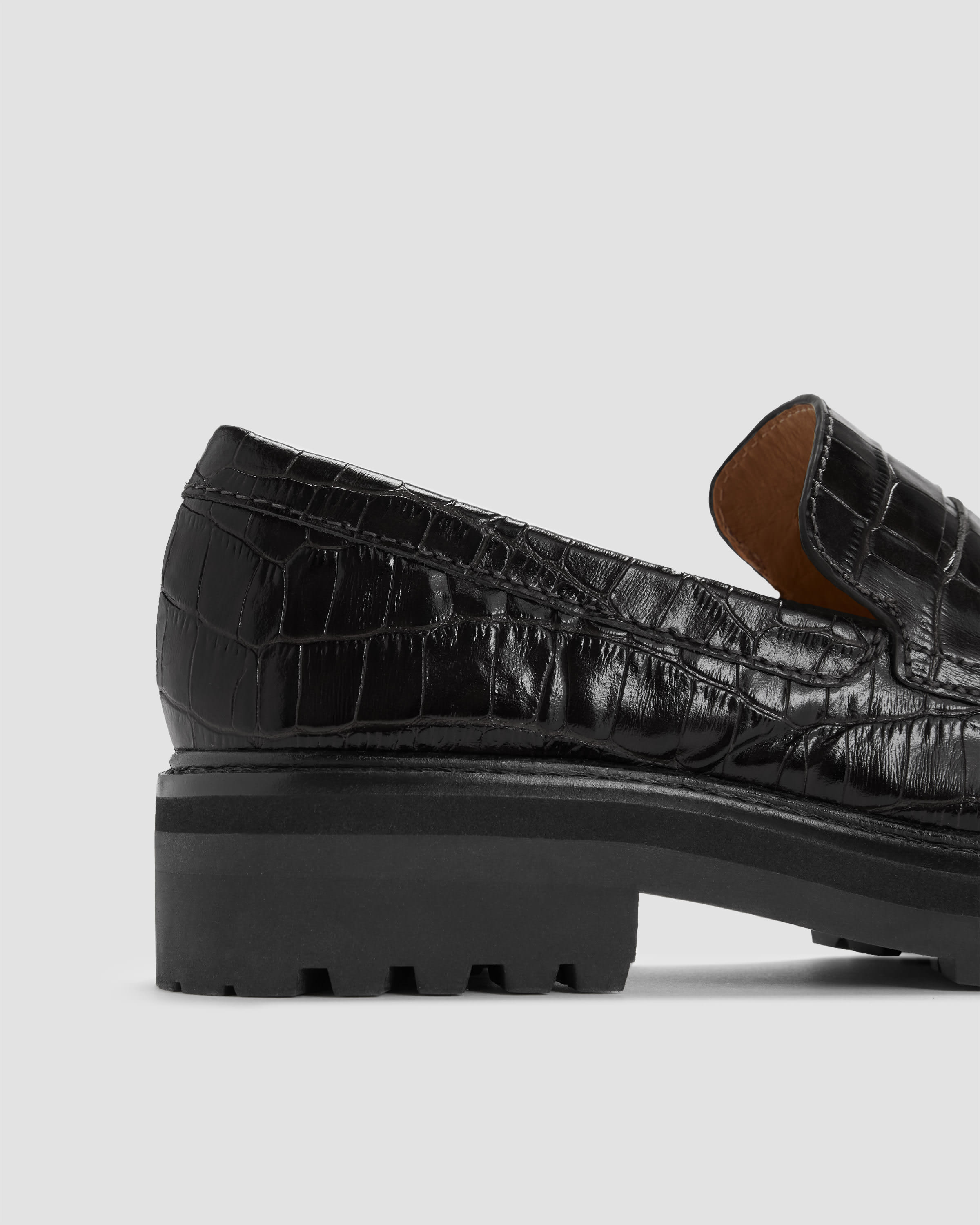 Black online croc loafers